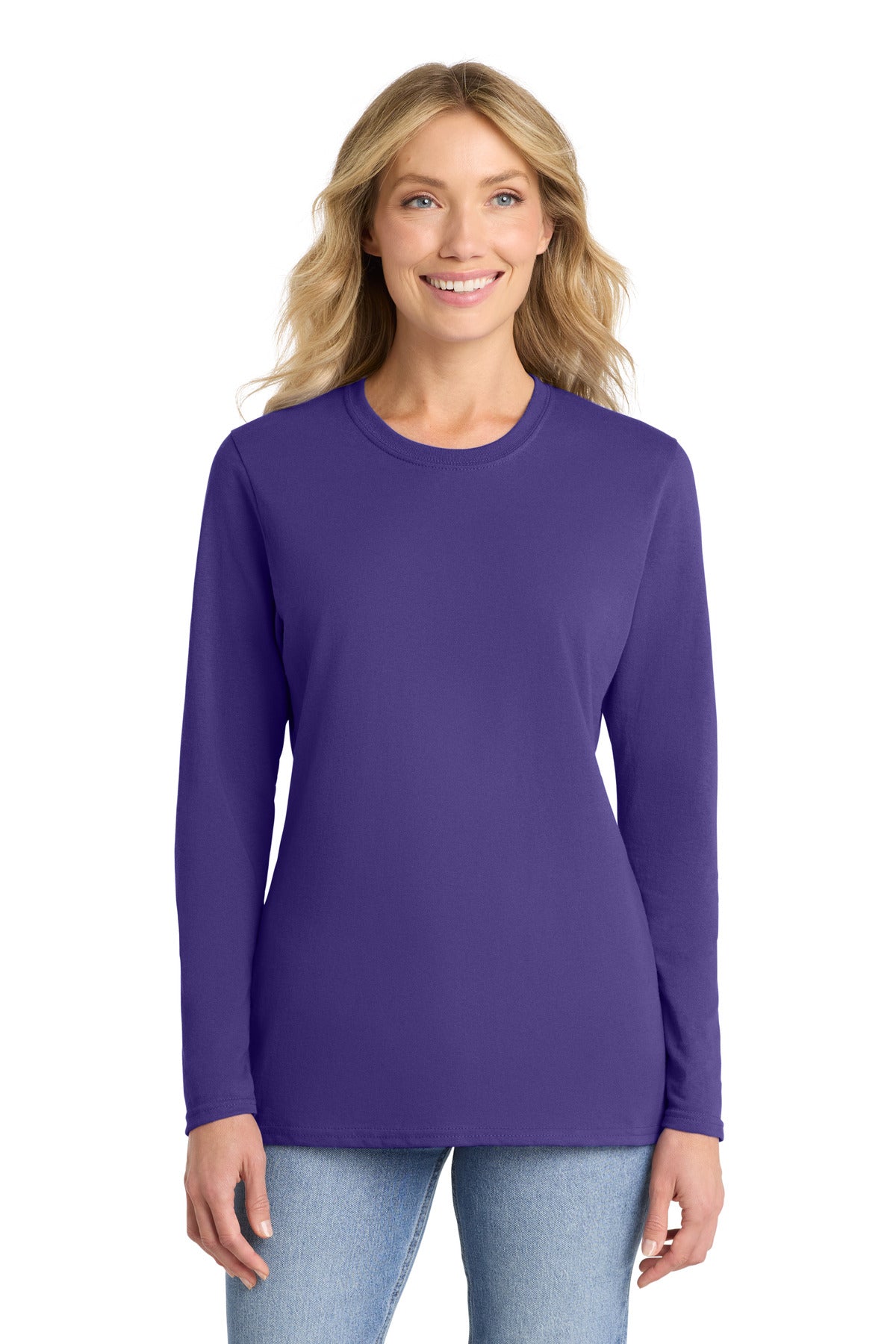 Port & Co™ Women's Long Sleeve Core Cotton Tee. LPC54LS