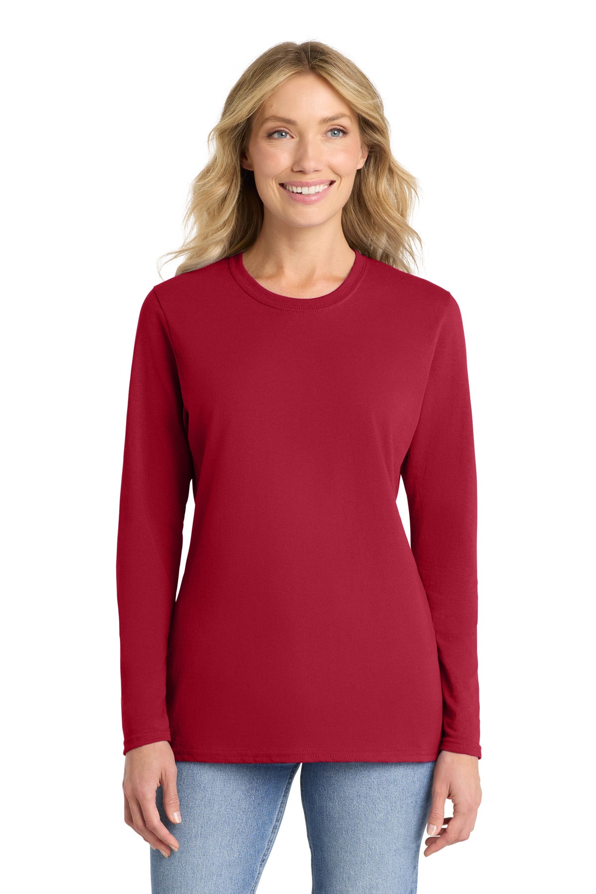 Port & Co™ Women's Long Sleeve Core Cotton Tee. LPC54LS