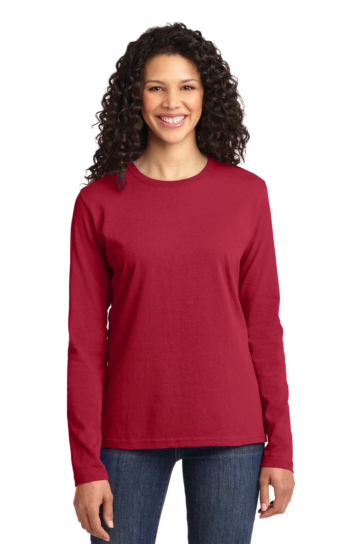 Port & Co™ Women's Long Sleeve Core Cotton Tee. LPC54LS