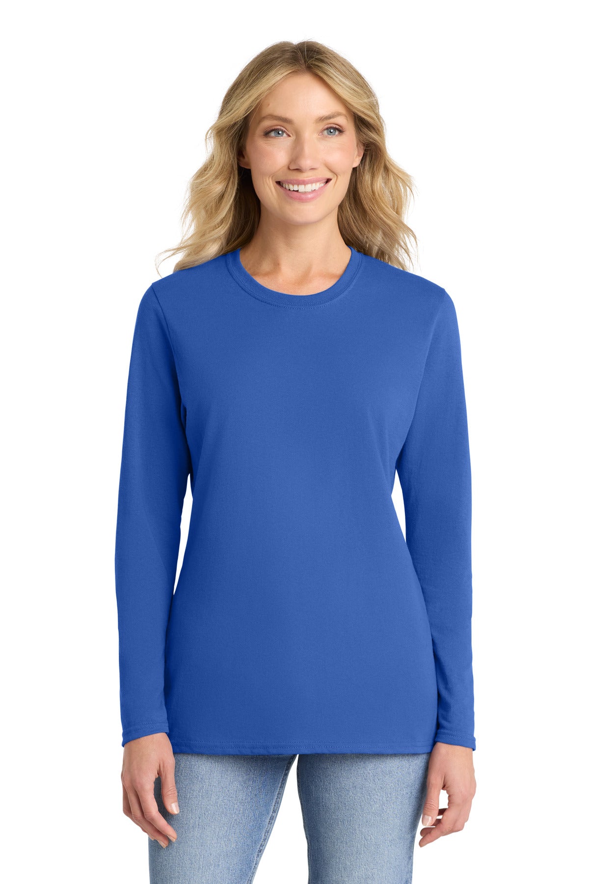 Port & Co™ Women's Long Sleeve Core Cotton Tee. LPC54LS