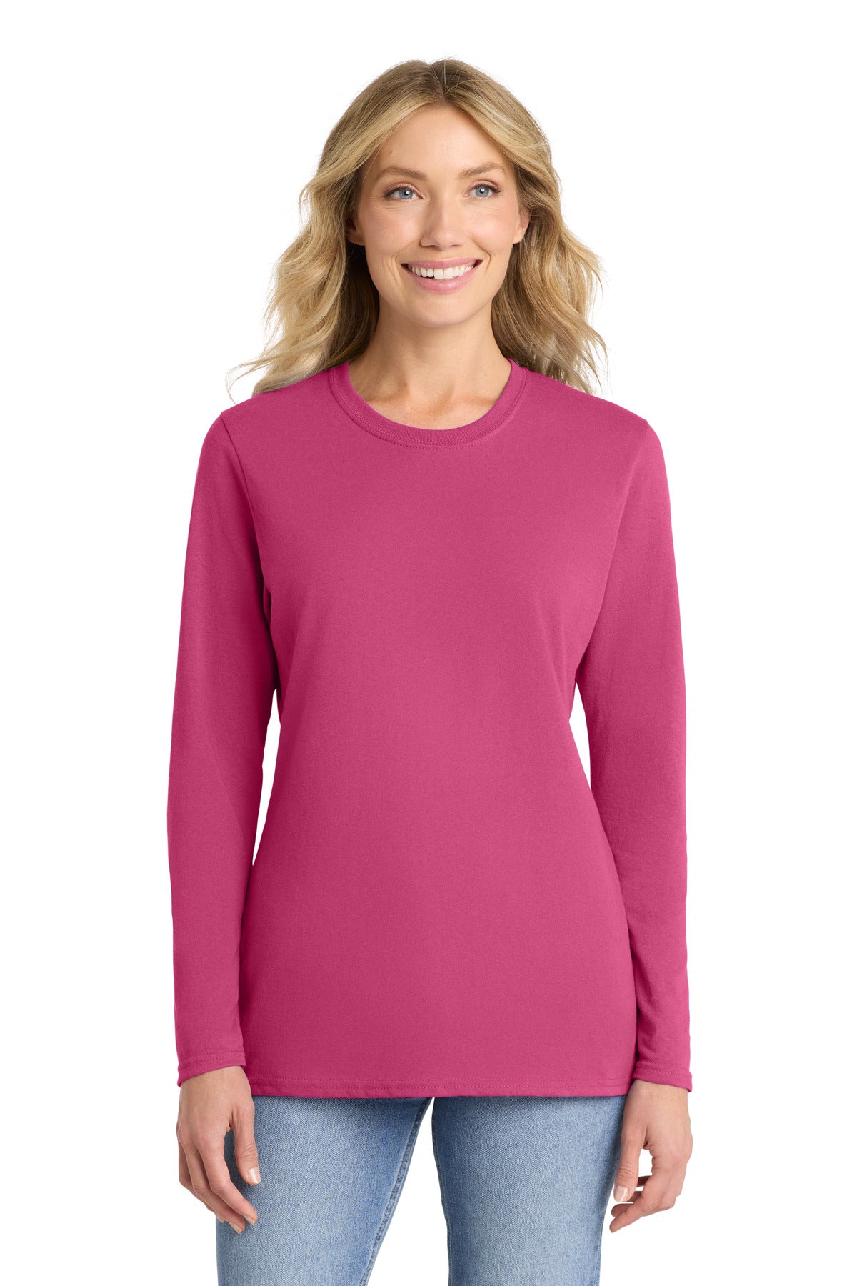 Port & Co™ Women's Long Sleeve Core Cotton Tee. LPC54LS