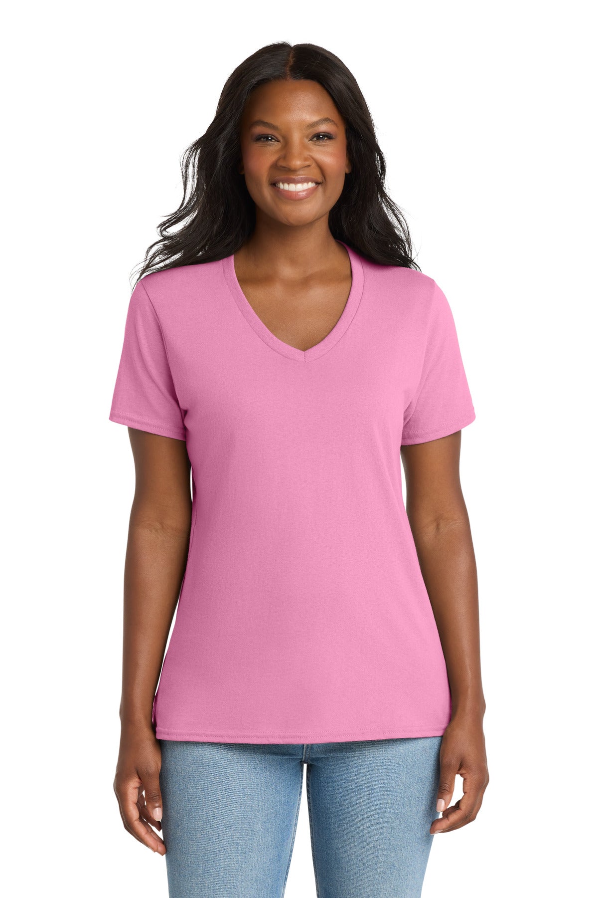 Port & Co™ Women's Core Cotton V-Neck Tee. LPC54V