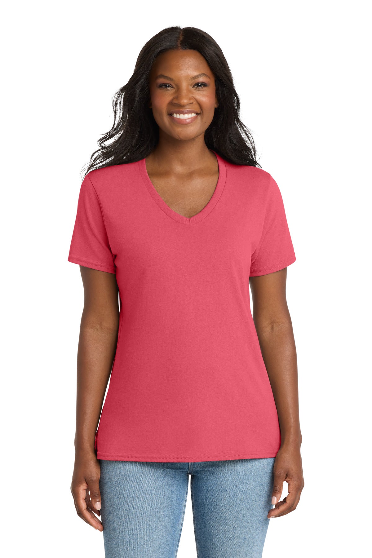 Port & Co™ Women's Core Cotton V-Neck Tee. LPC54V