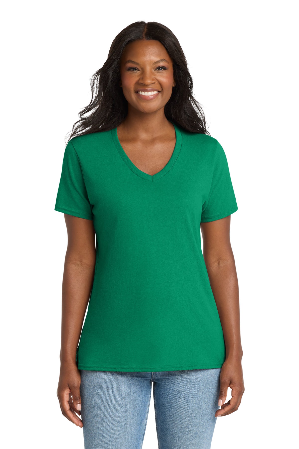 Port & Co™ Women's Core Cotton V-Neck Tee. LPC54V