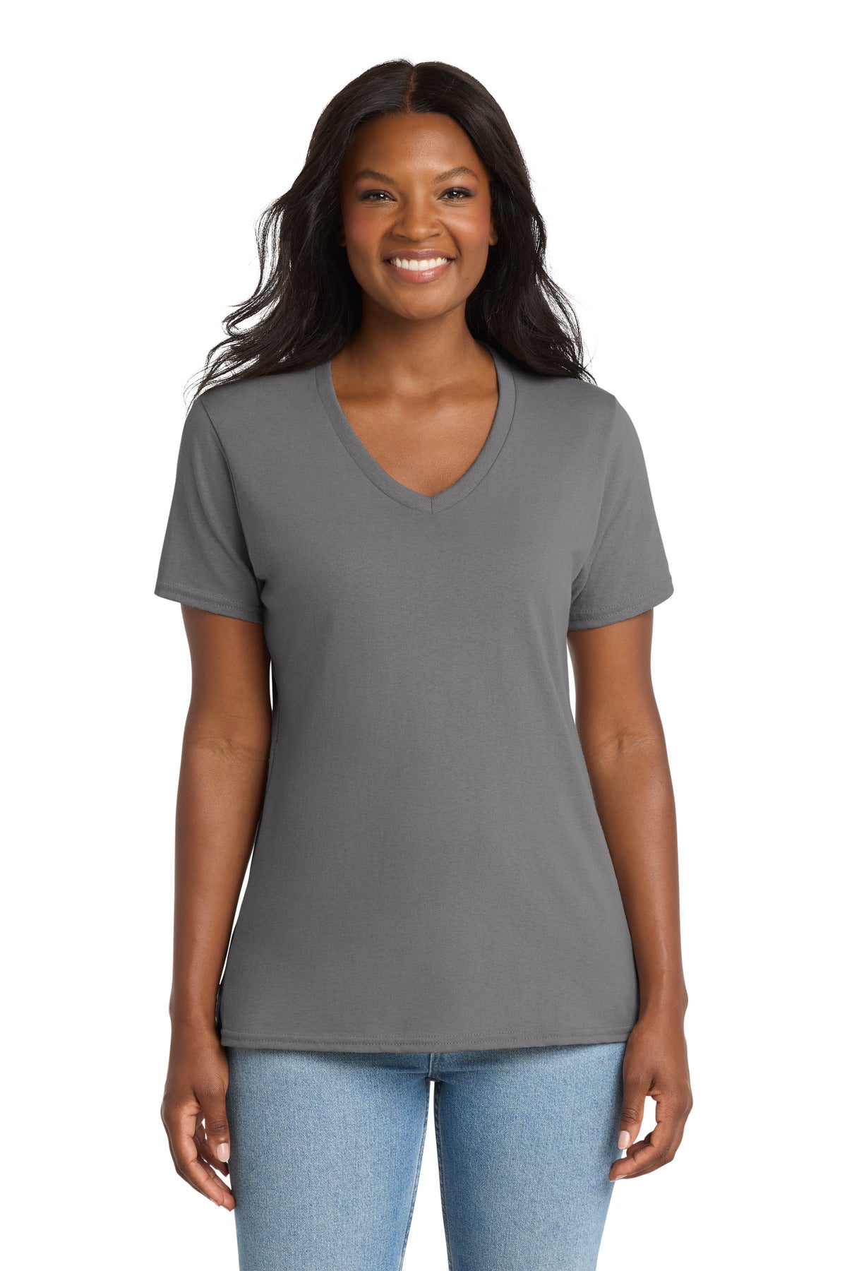 Port & Co™ Women's Core Cotton V-Neck Tee. LPC54V
