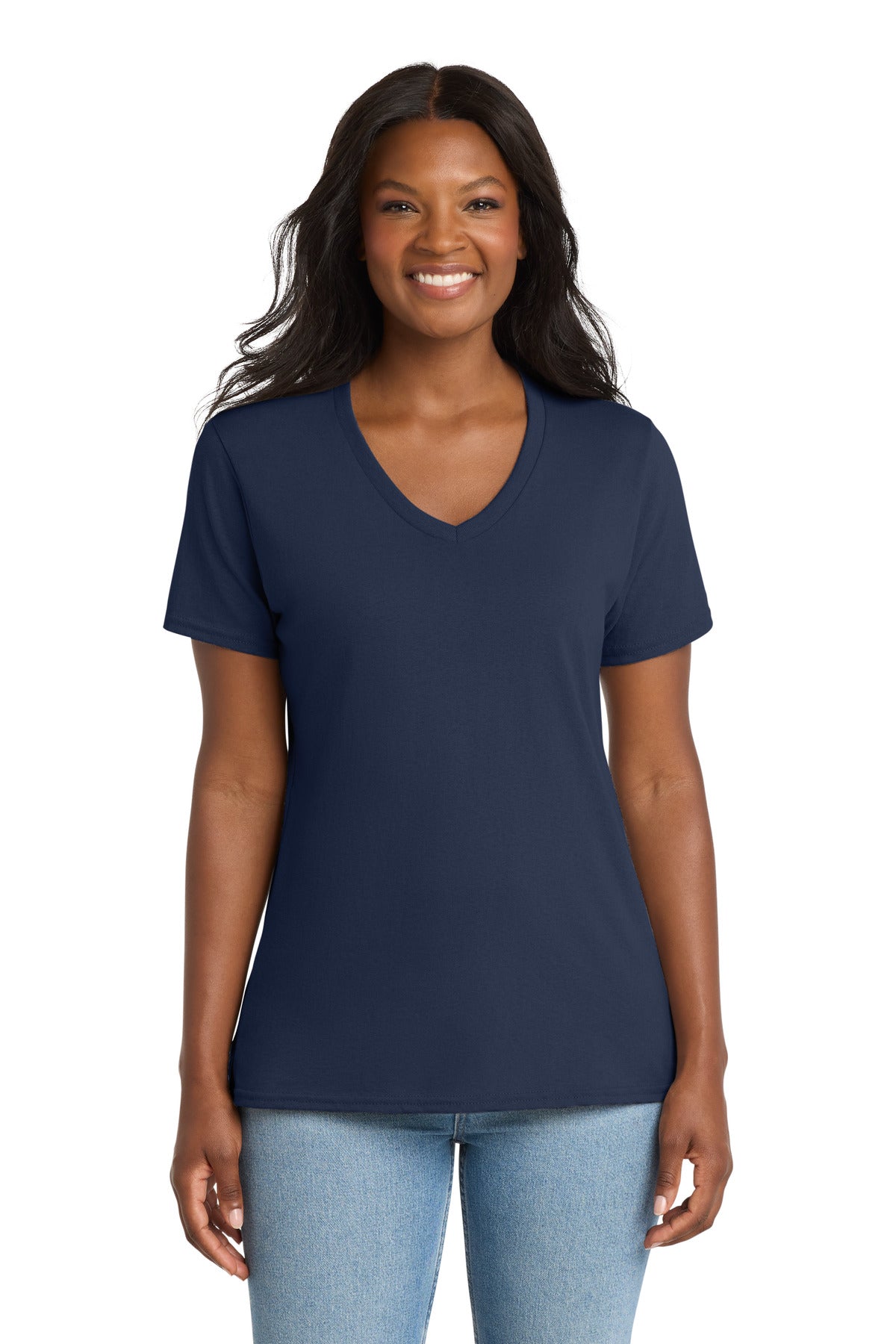Port & Co™ Women's Core Cotton V-Neck Tee. LPC54V