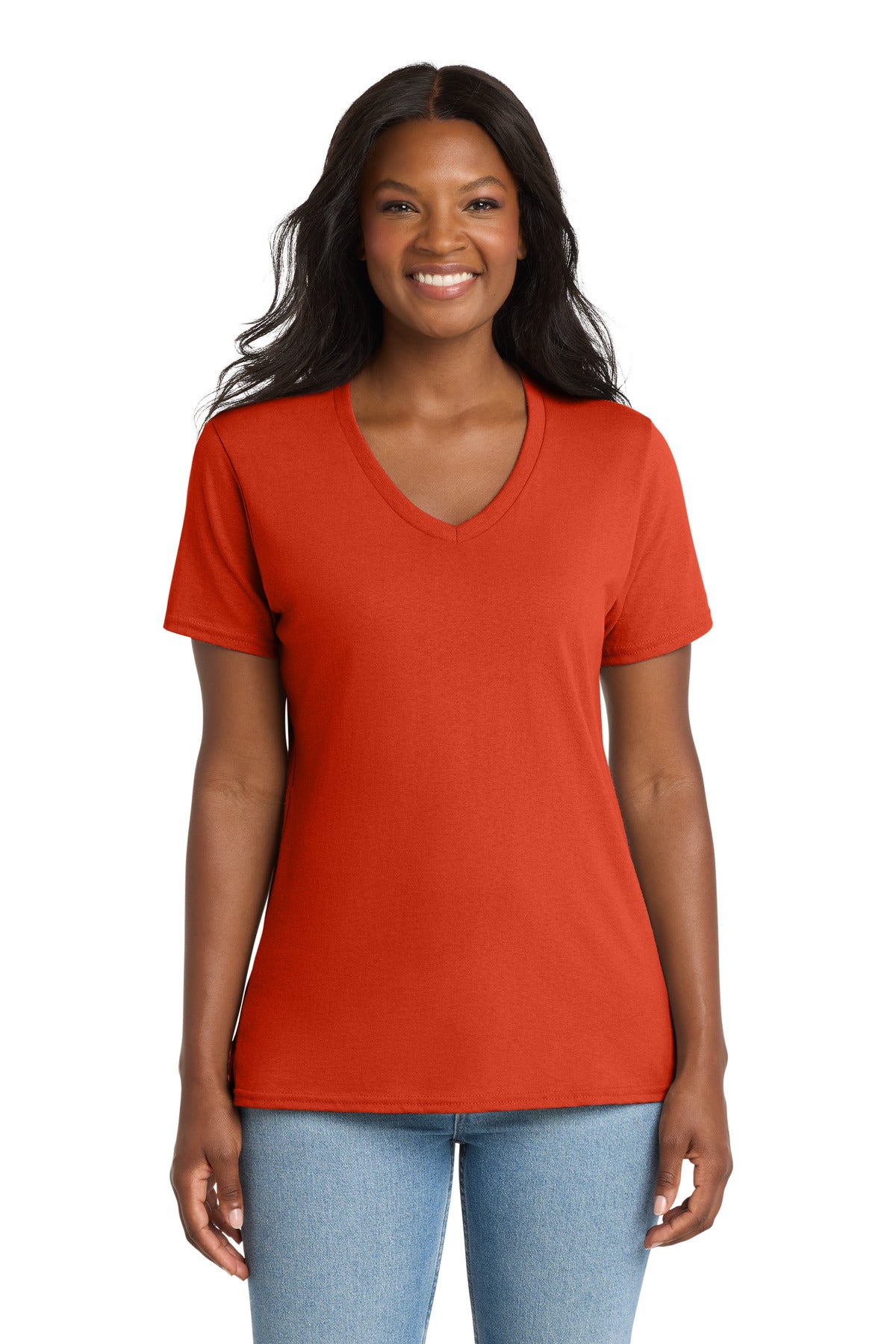 Port & Co™ Women's Core Cotton V-Neck Tee. LPC54V