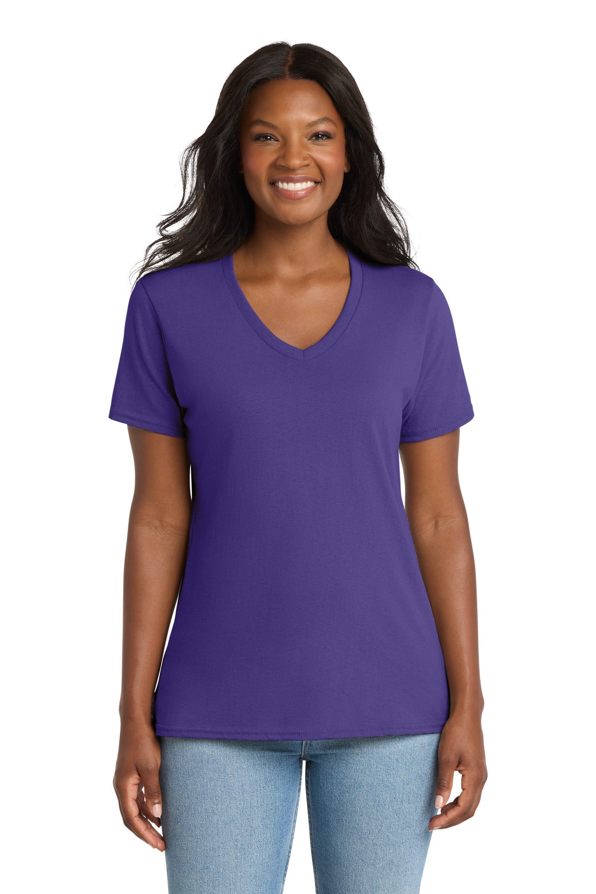 Port & Co™ Women's Core Cotton V-Neck Tee. LPC54V
