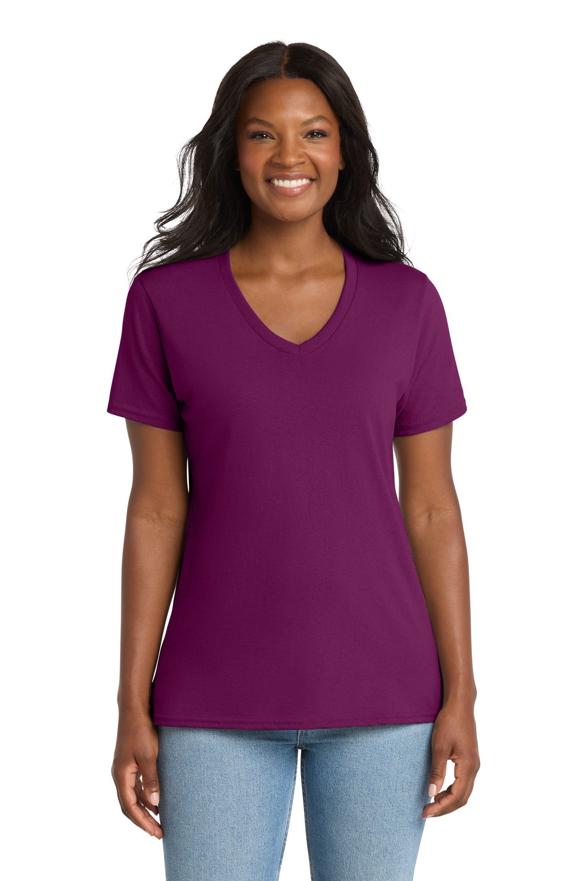 Port & Co™ Women's Core Cotton V-Neck Tee. LPC54V