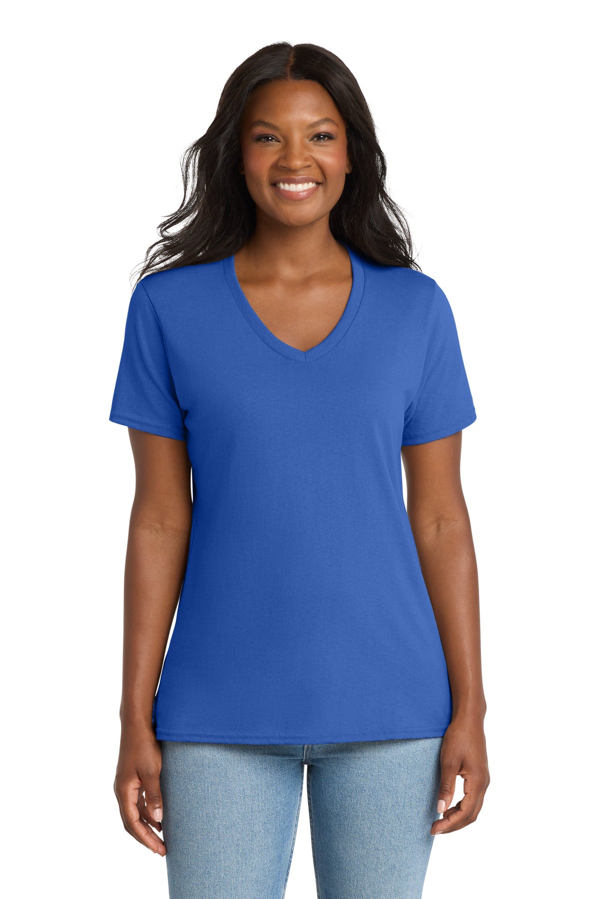 Port & Co™ Women's Core Cotton V-Neck Tee. LPC54V