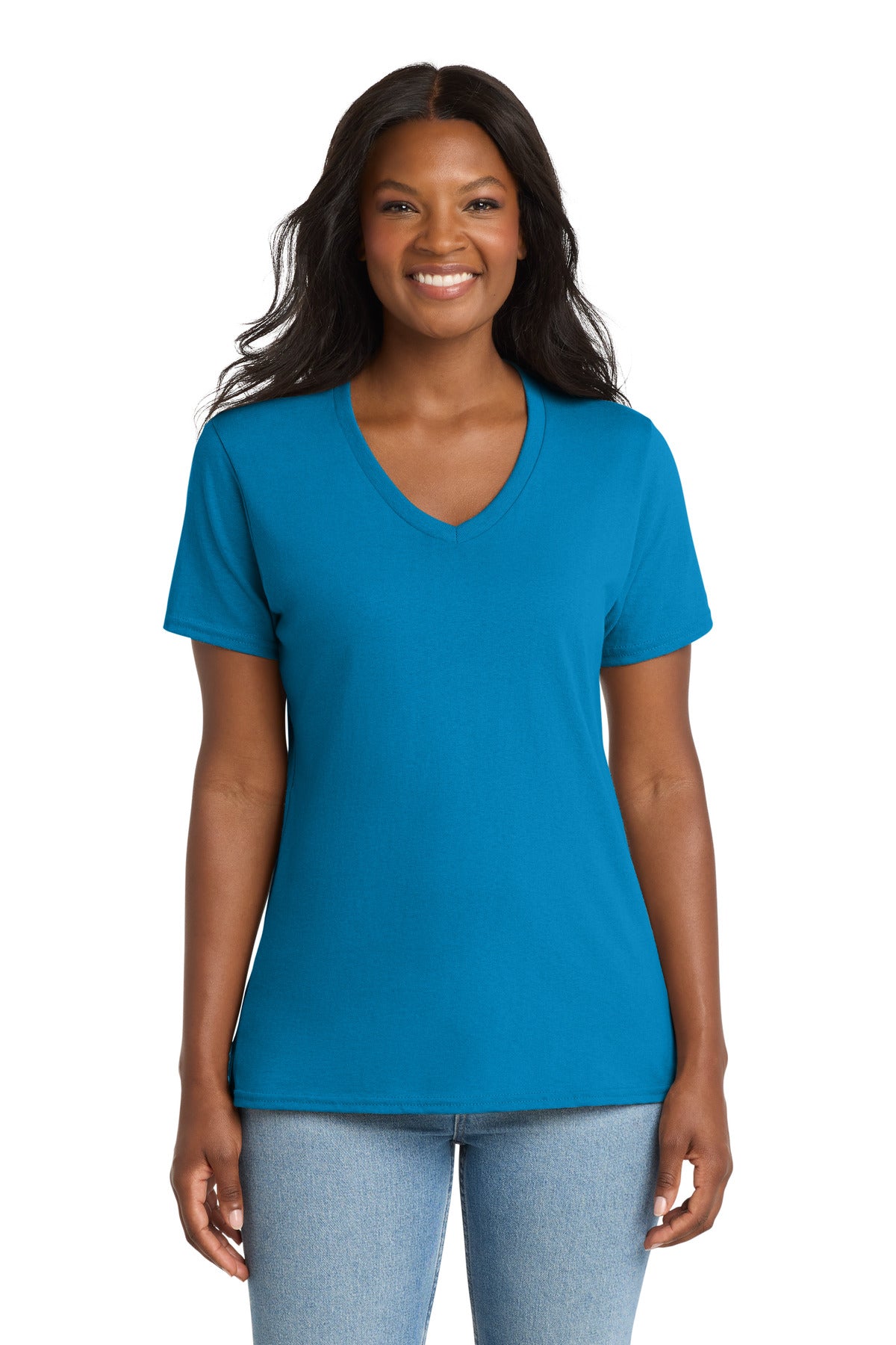 Port & Co™ Women's Core Cotton V-Neck Tee. LPC54V