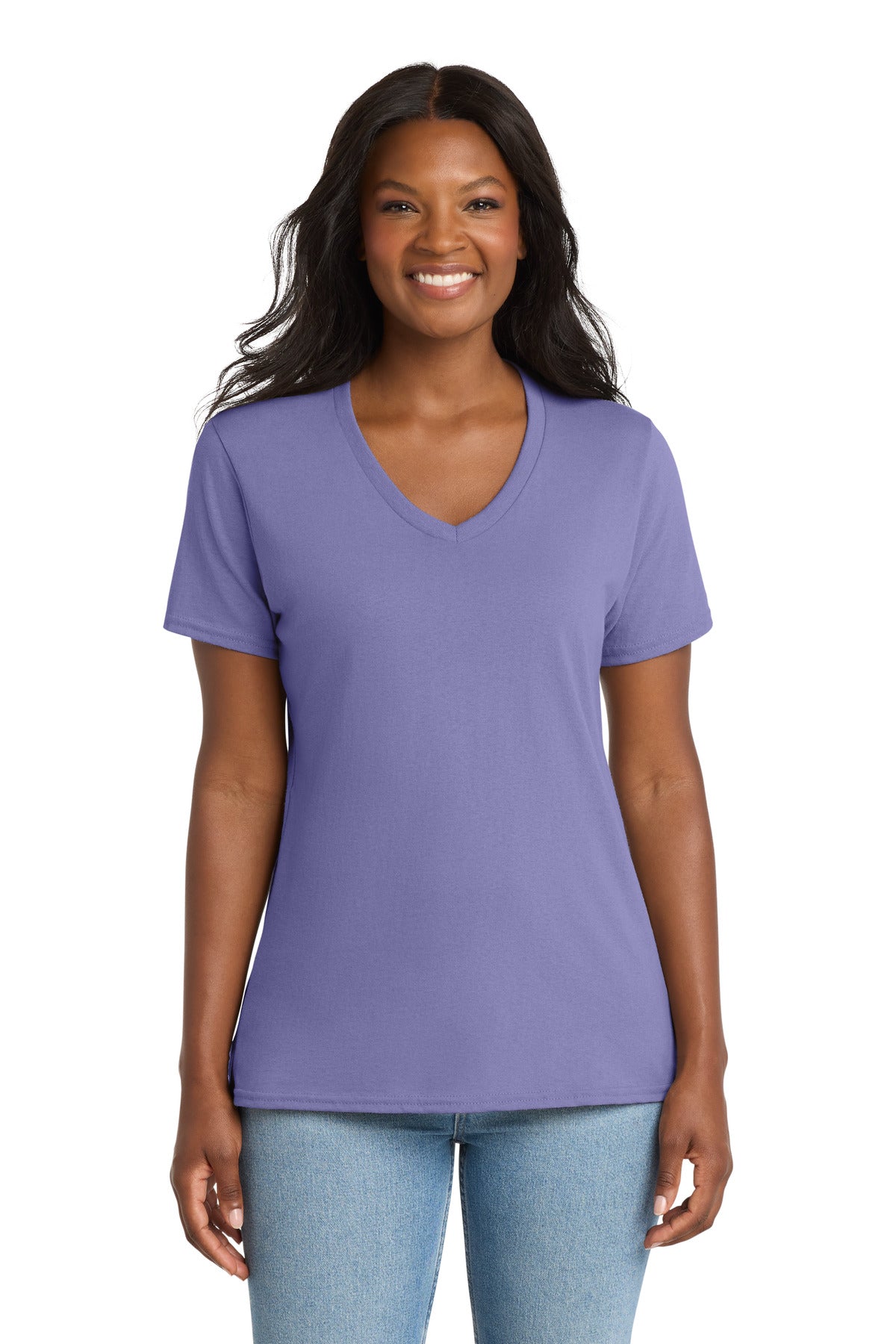 Port & Co™ Women's Core Cotton V-Neck Tee. LPC54V
