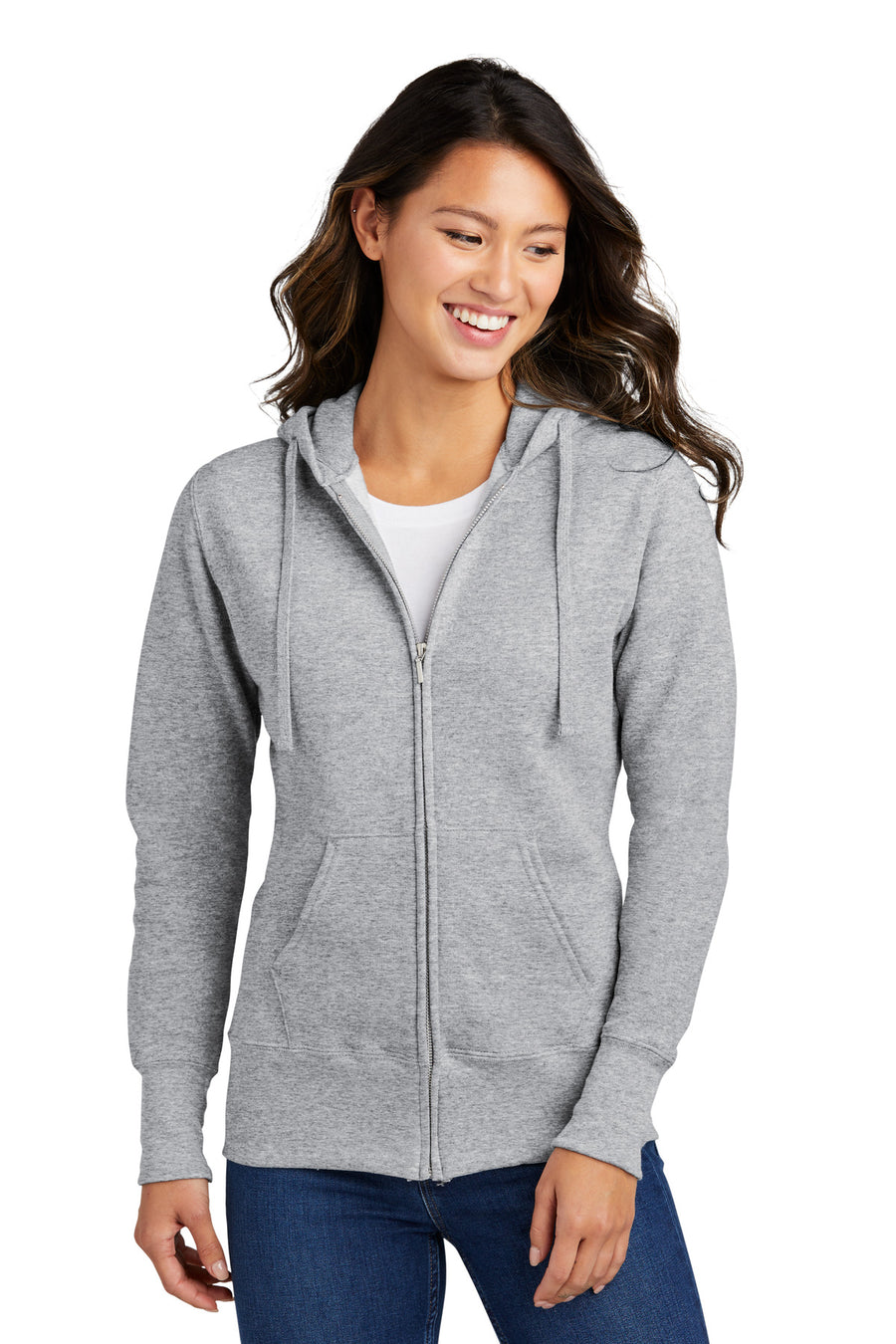 Port & Company® Women's Core Fleece Full-Zip Hooded Sweatshirt. LPC78ZH