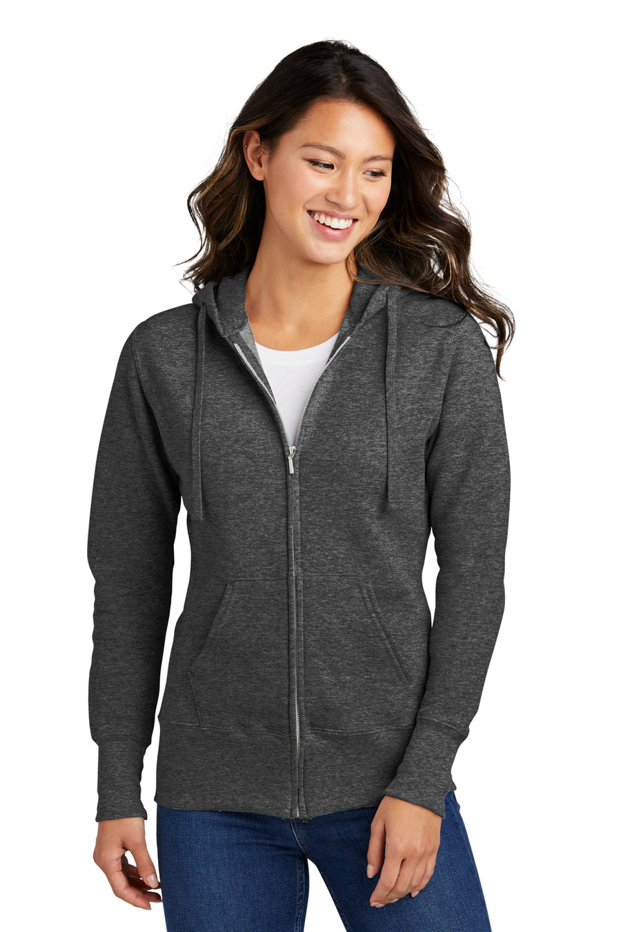 Port & Company® Women's Core Fleece Full-Zip Hooded Sweatshirt. LPC78ZH