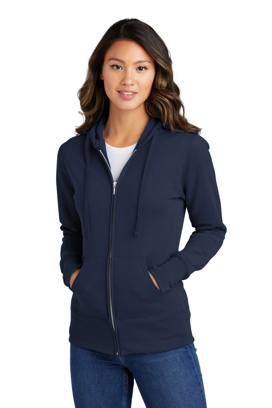 Port & Company® Women's Core Fleece Full-Zip Hooded Sweatshirt. LPC78ZH