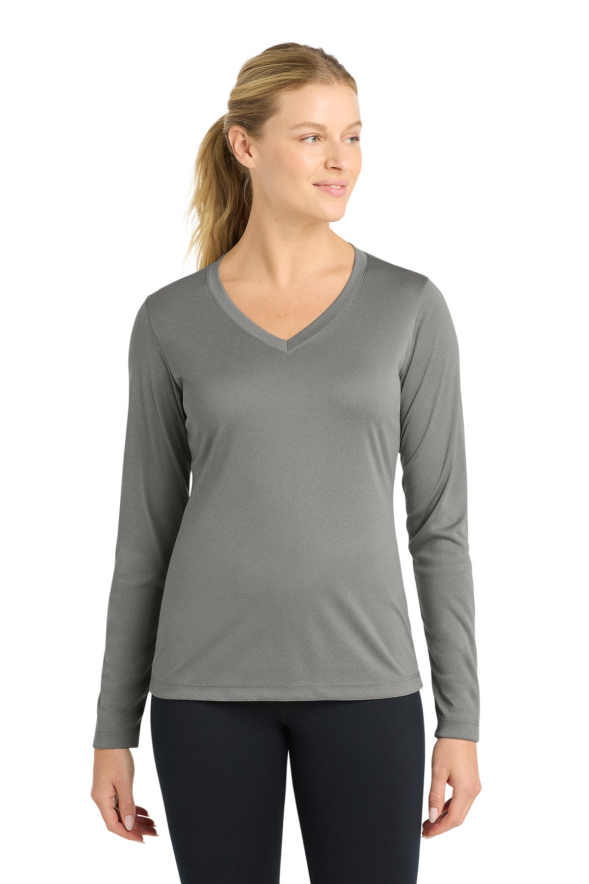 Sport-Tek® Women's Long Sleeve PosiCharge® Competitor™ V-Neck Tee. LST353LS
