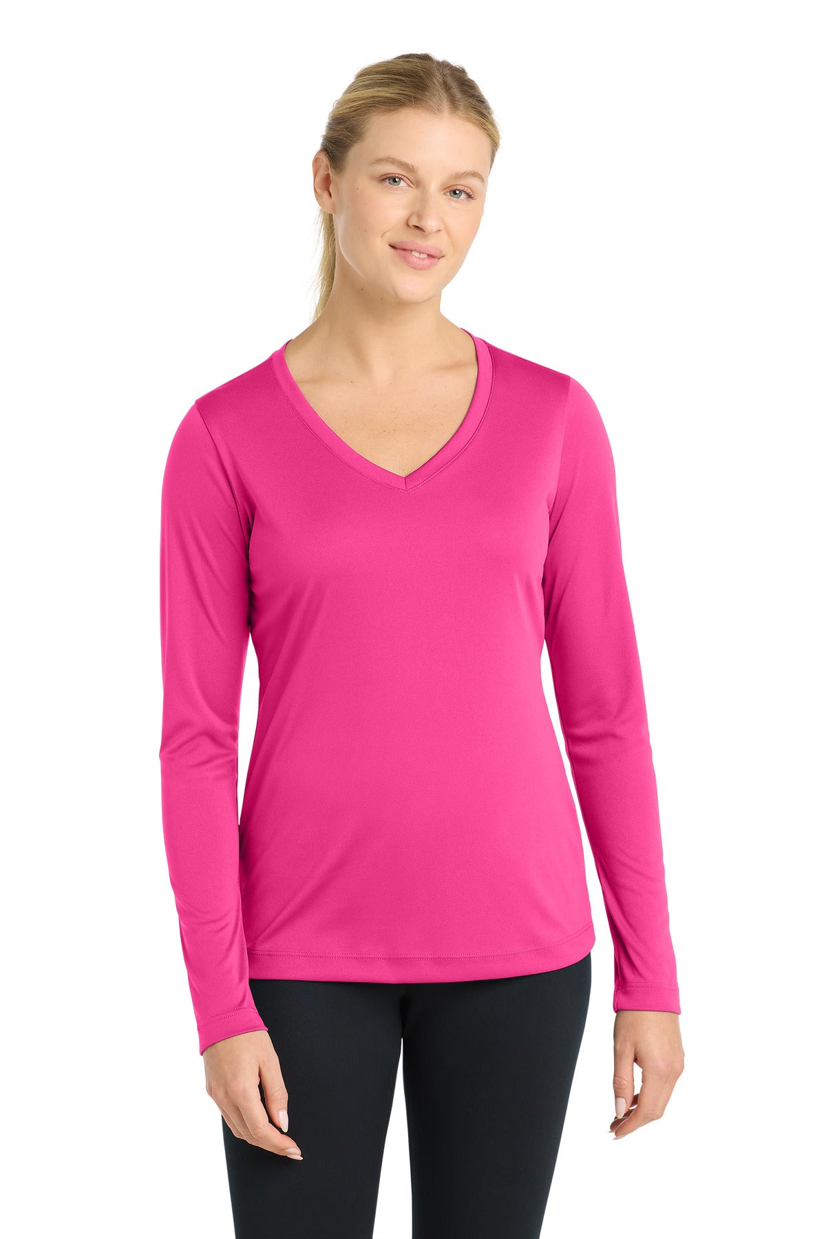 Sport-Tek® Women's Long Sleeve PosiCharge® Competitor™ V-Neck Tee. LST353LS