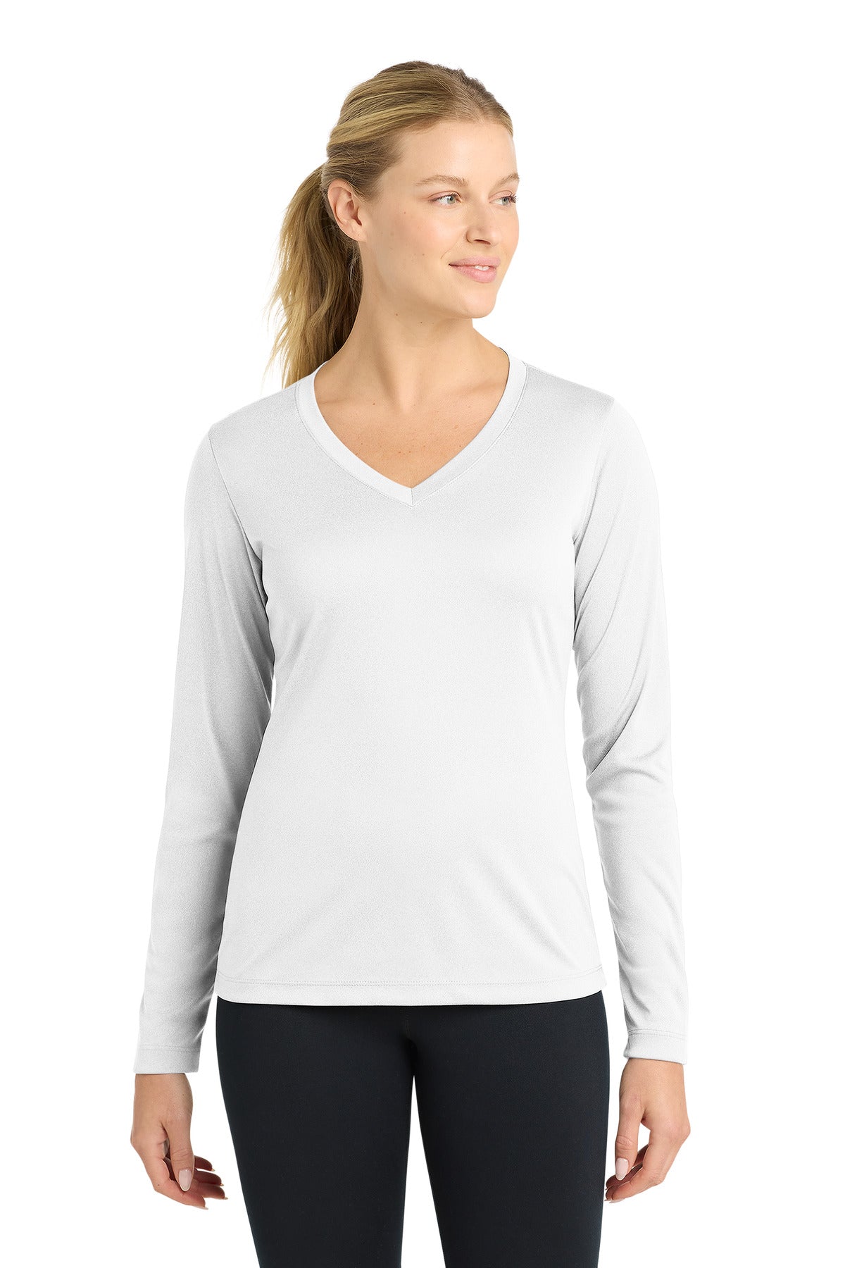 Sport-Tek® Women's Long Sleeve PosiCharge® Competitor™ V-Neck Tee. LST353LS
