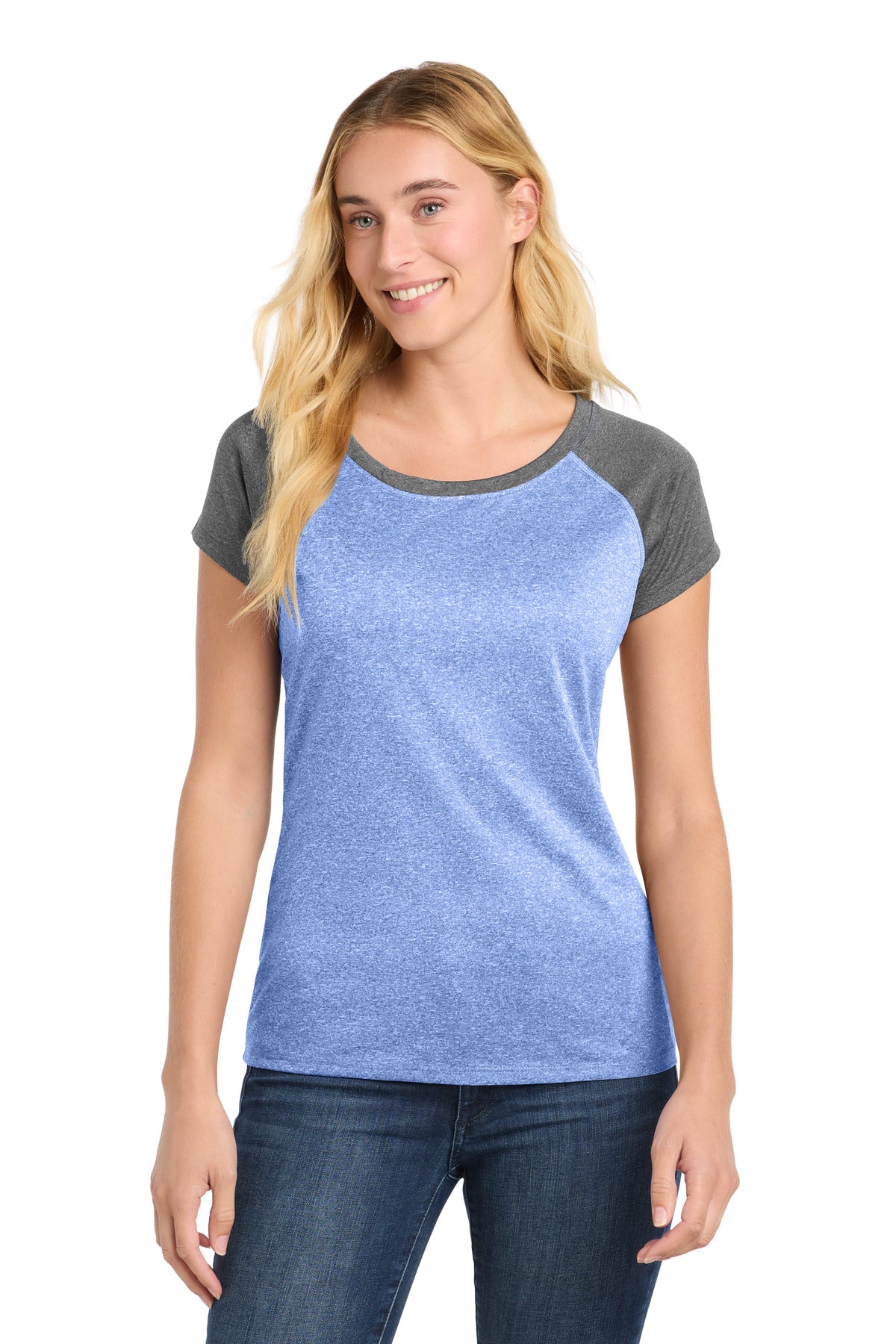 Sport-Tek ® Women's Heather-On-Heather Contender ™ Scoop Neck Tee. LST362