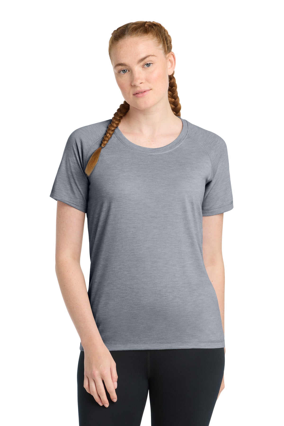 Sport-Tek ® Women's PosiCharge ® Tri-Blend Wicking Scoop Neck Raglan Tee. LST400