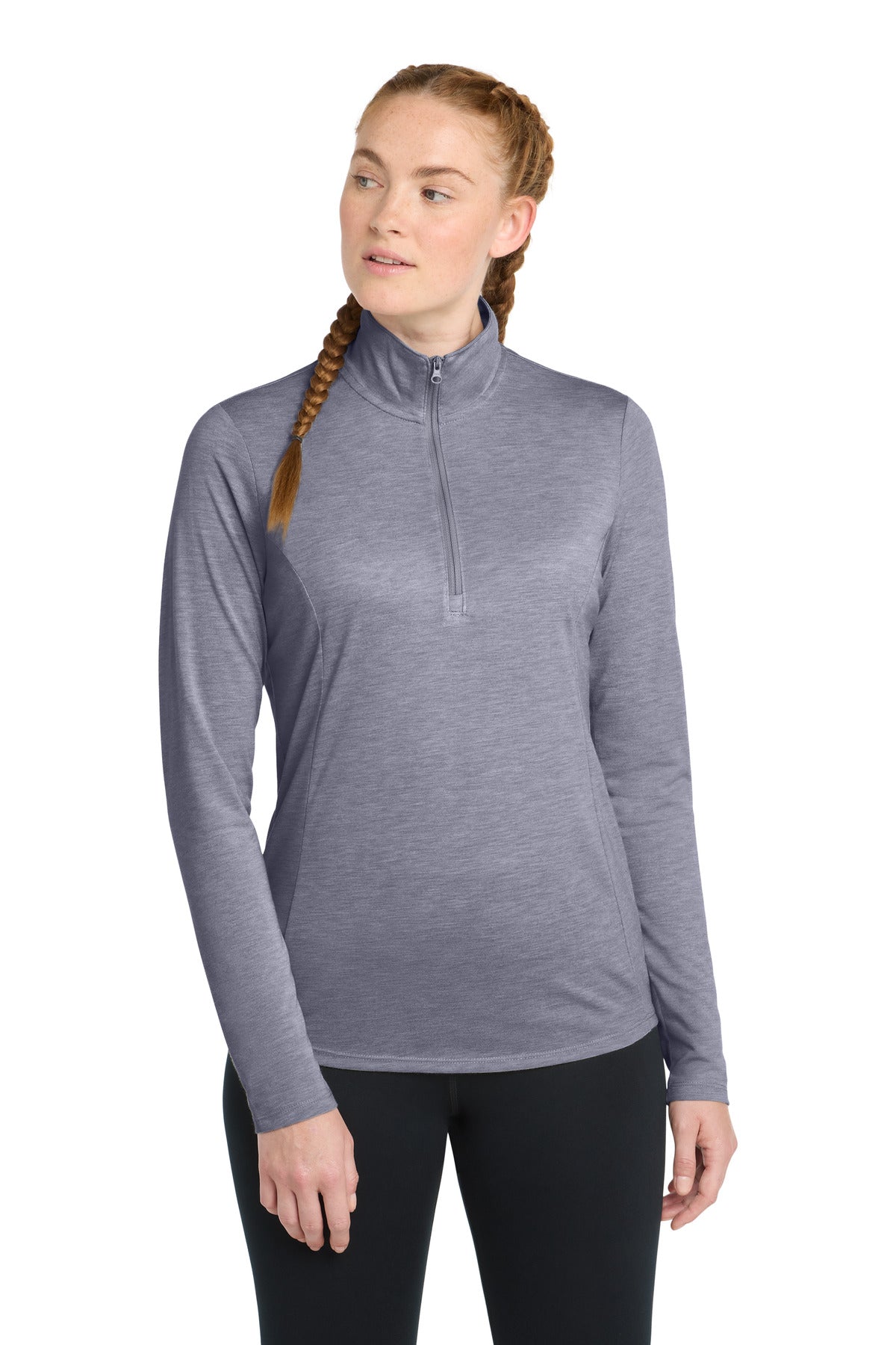Sport-Tek ® Women's PosiCharge ® Tri-Blend Wicking 1/4-Zip Pullover. LST407