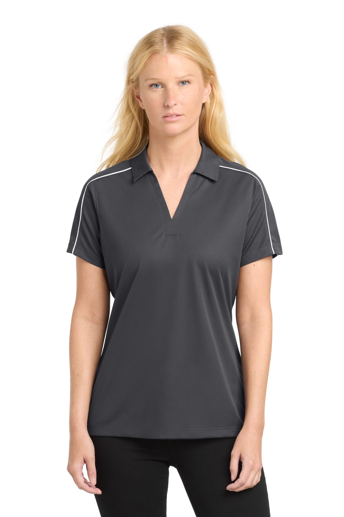 Sport-Tek® Women's Micropique Sport-Wick® Piped Polo. LST653