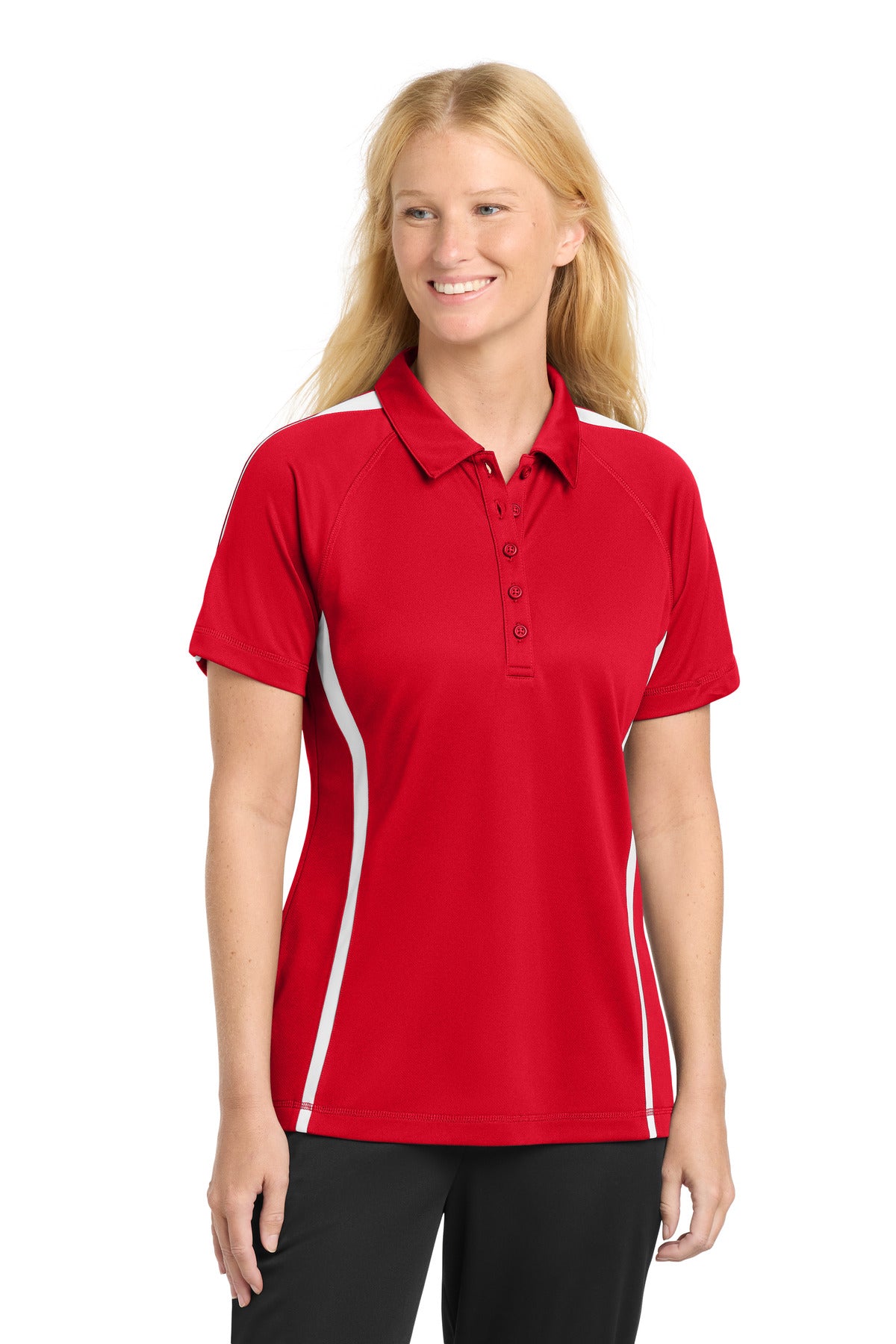 Sport-Tek® Women's PosiCharge® Micro-Mesh Colorblock Polo. LST685