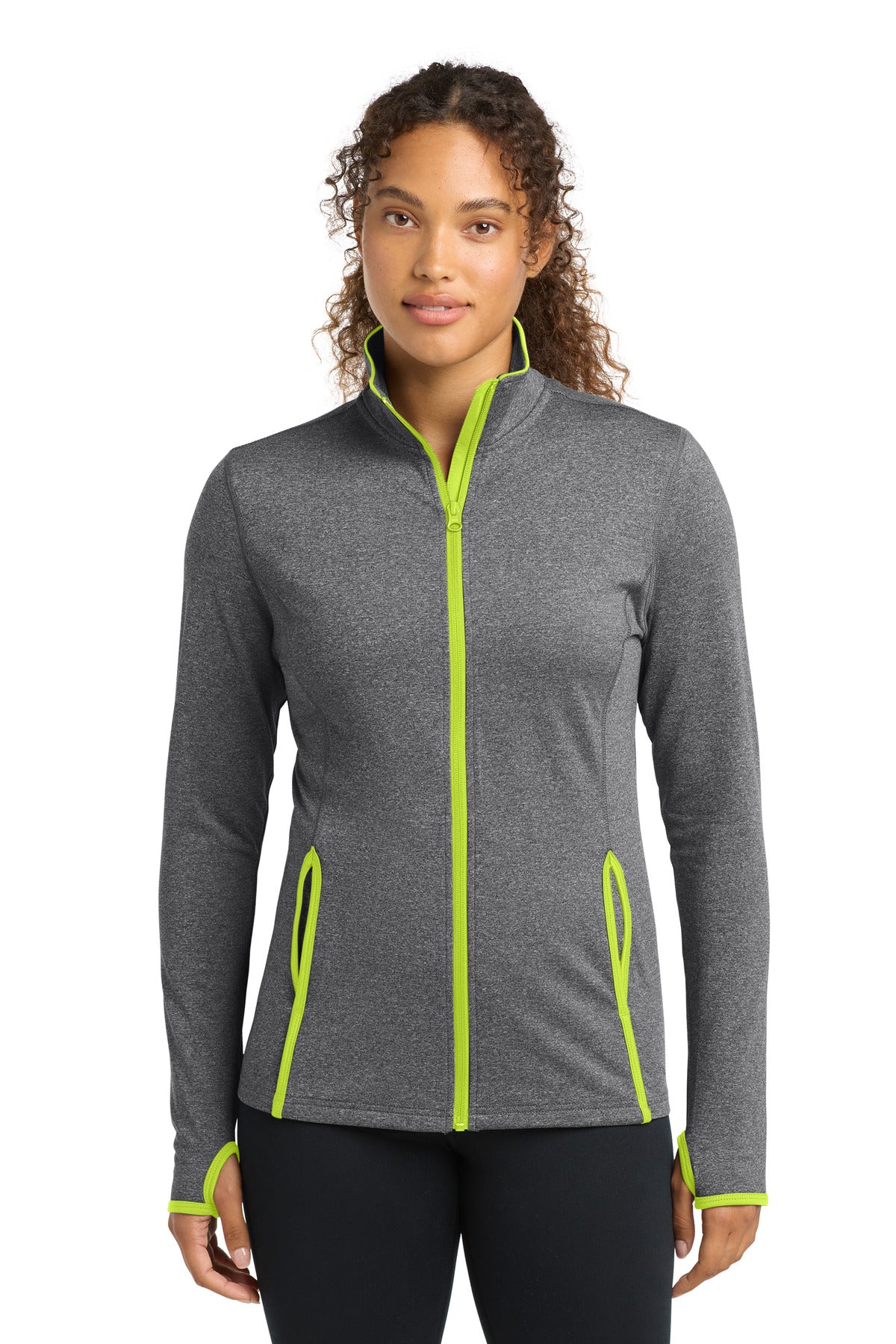 Sport-Tek® Women's Sport-Wick® Stretch Contrast Full-Zip Jacket.  LST853