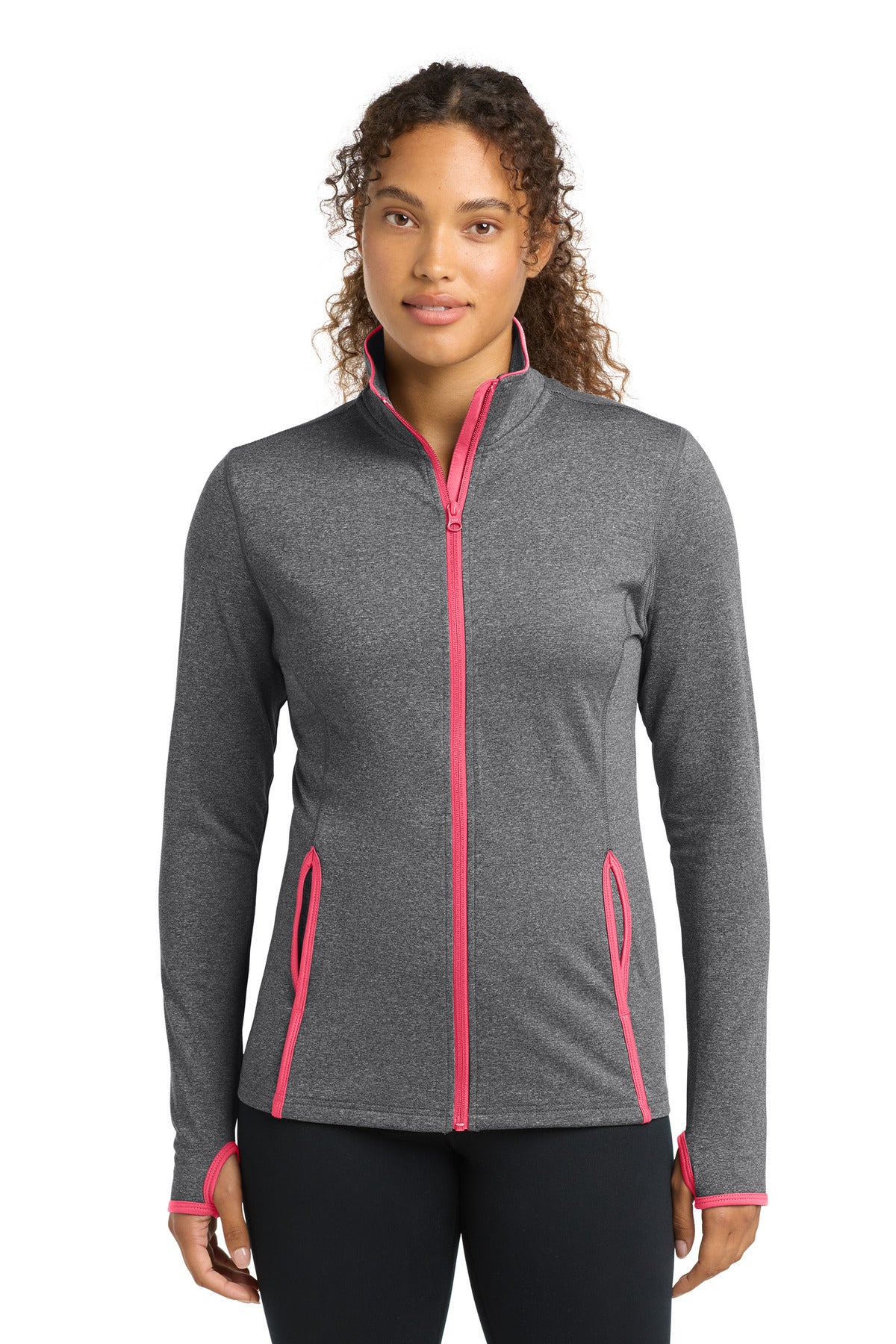 Sport-Tek® Women's Sport-Wick® Stretch Contrast Full-Zip Jacket.  LST853