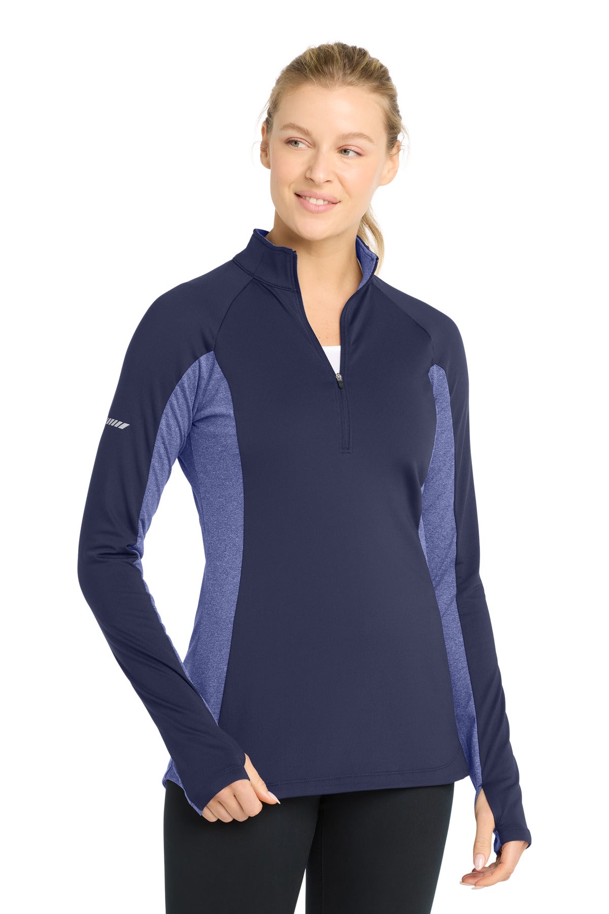 Sport-Tek® Women's Sport-Wick® Stretch Contrast 1/4-Zip Pullover. LST854
