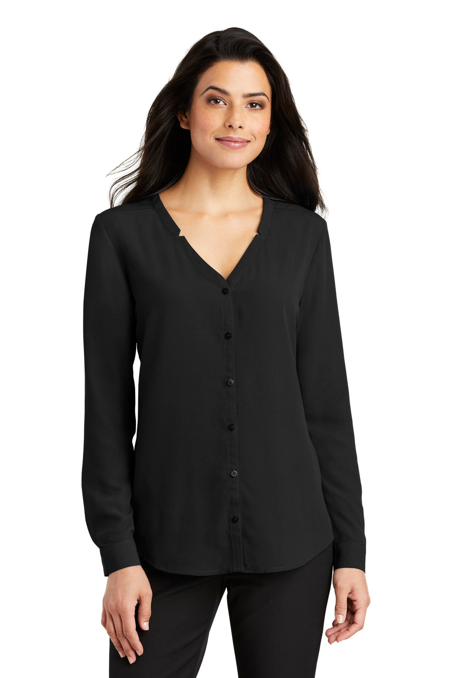 Port Authority® Women's Long Sleeve Button-Front Blouse. LW700