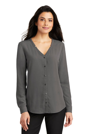 Port Authority® Women's Long Sleeve Button-Front Blouse. LW700