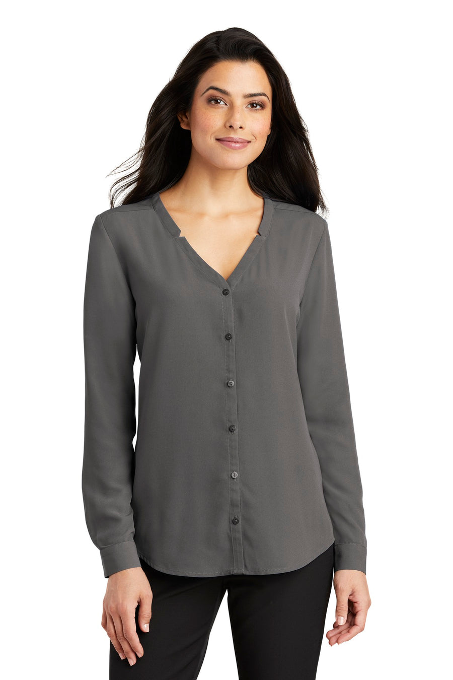 Port Authority® Women's Long Sleeve Button-Front Blouse. LW700