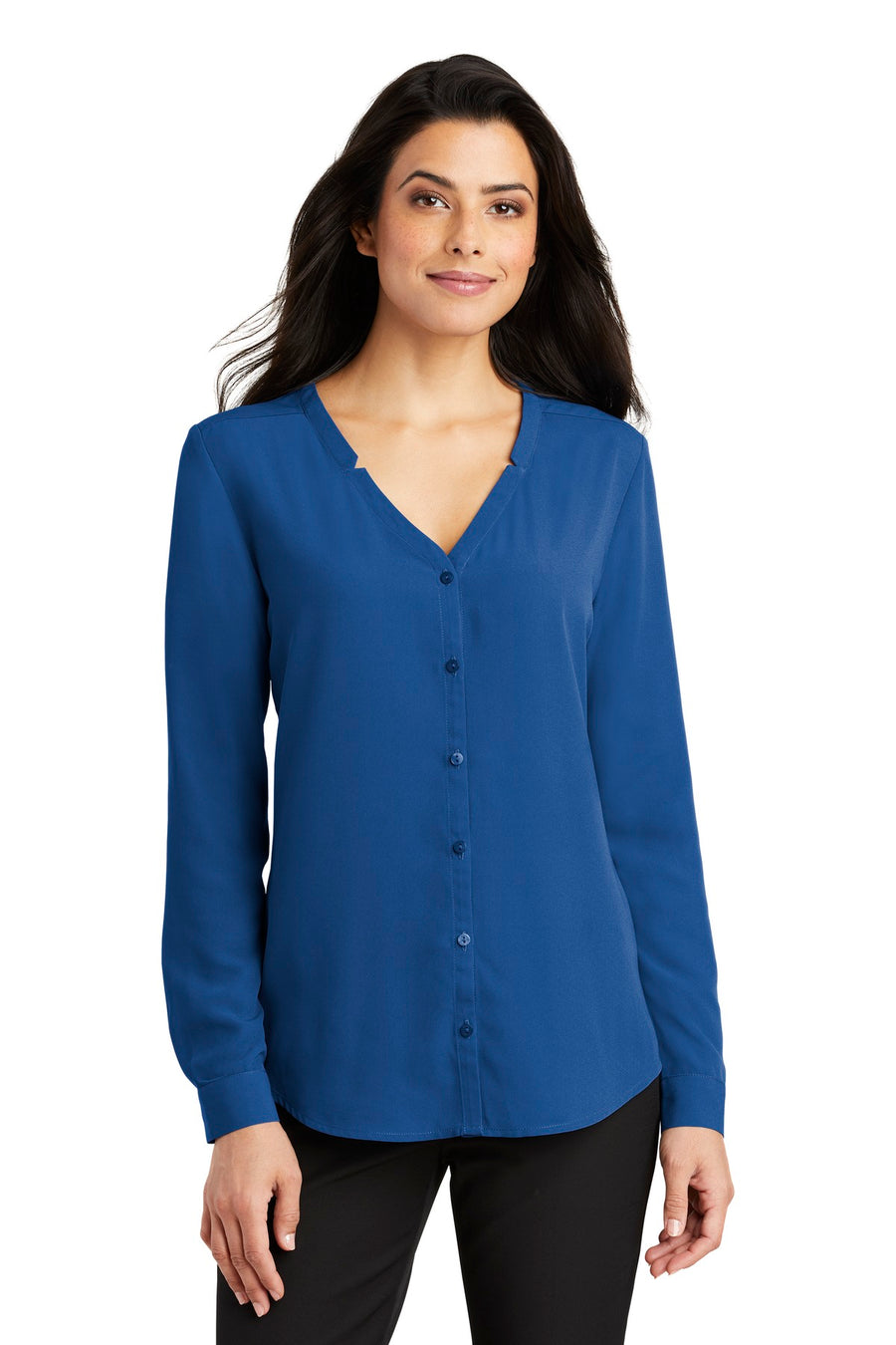 Port Authority® Women's Long Sleeve Button-Front Blouse. LW700