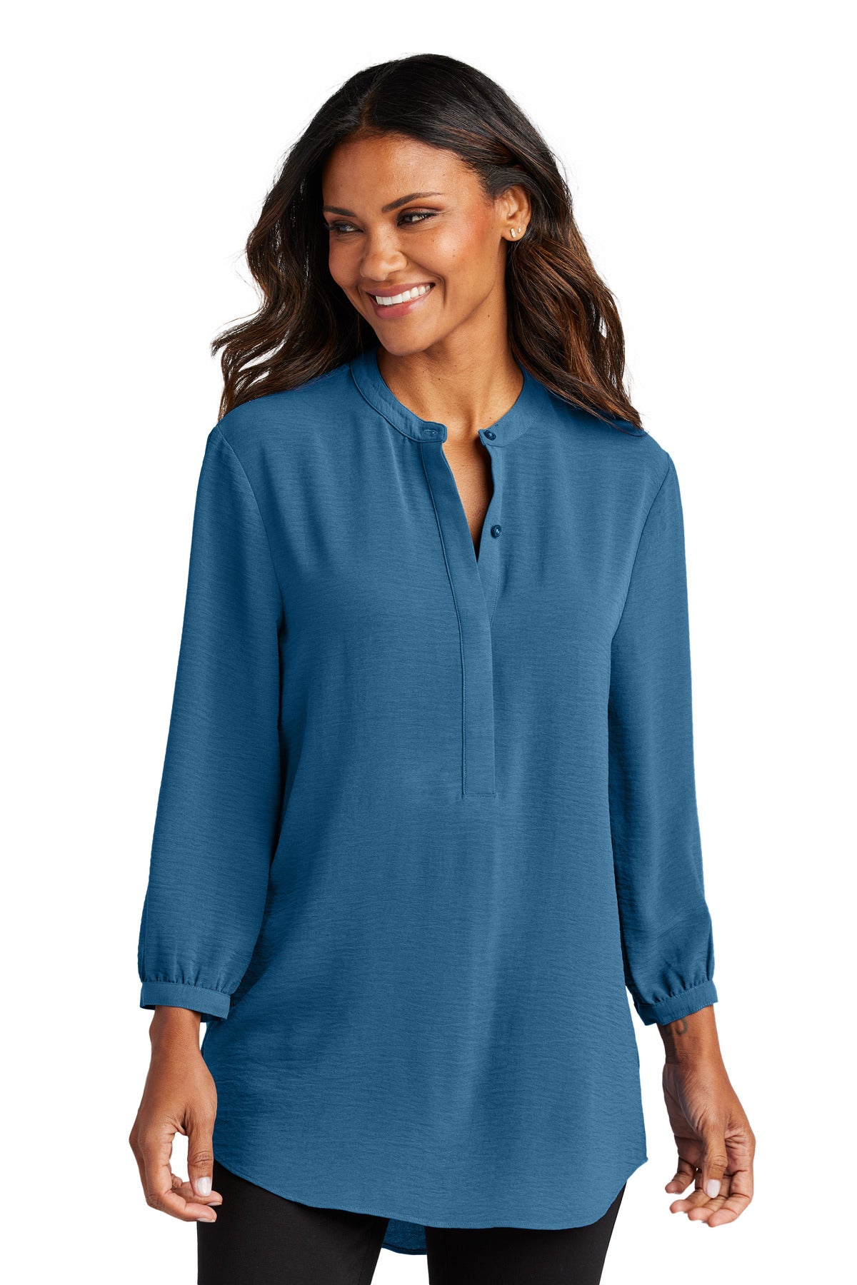 Port Authority® Women's 3/4-Sleeve Textured Crepe Tunic LW713