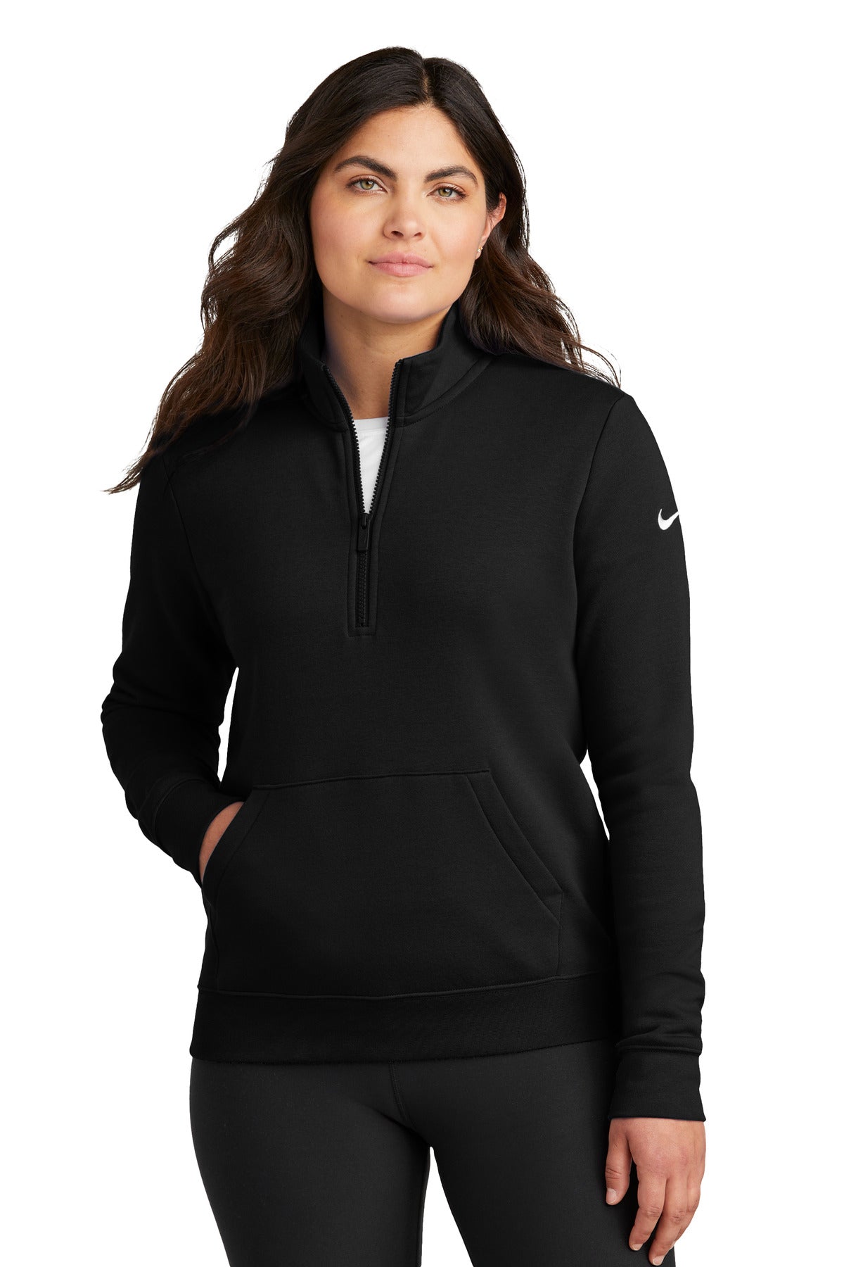 Nike Women's Club Fleece Sleeve Swoosh 1/2-Zip NKDX6720 – SanMar