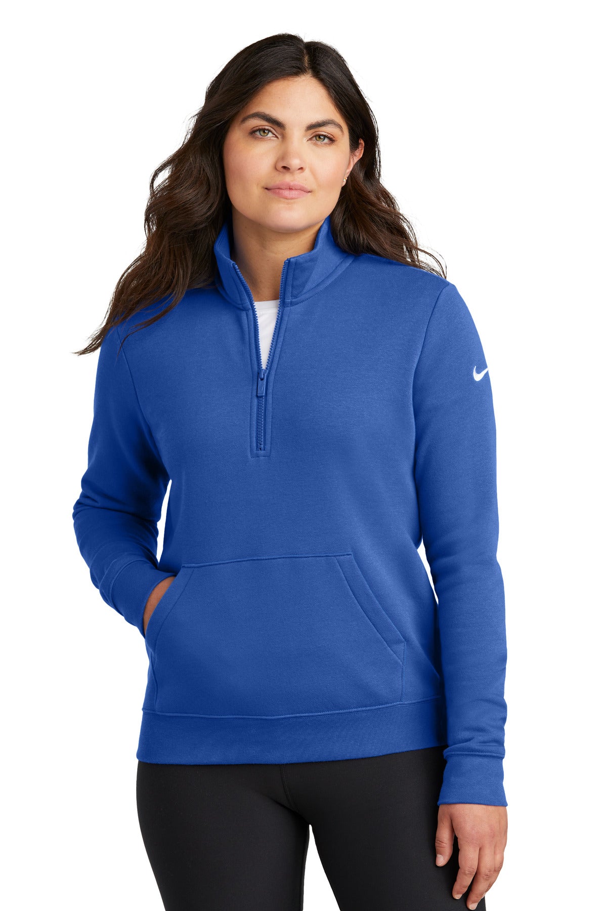 Nike Women's Club Fleece Sleeve Swoosh 1/2-Zip NKDX6720 – SanMar
