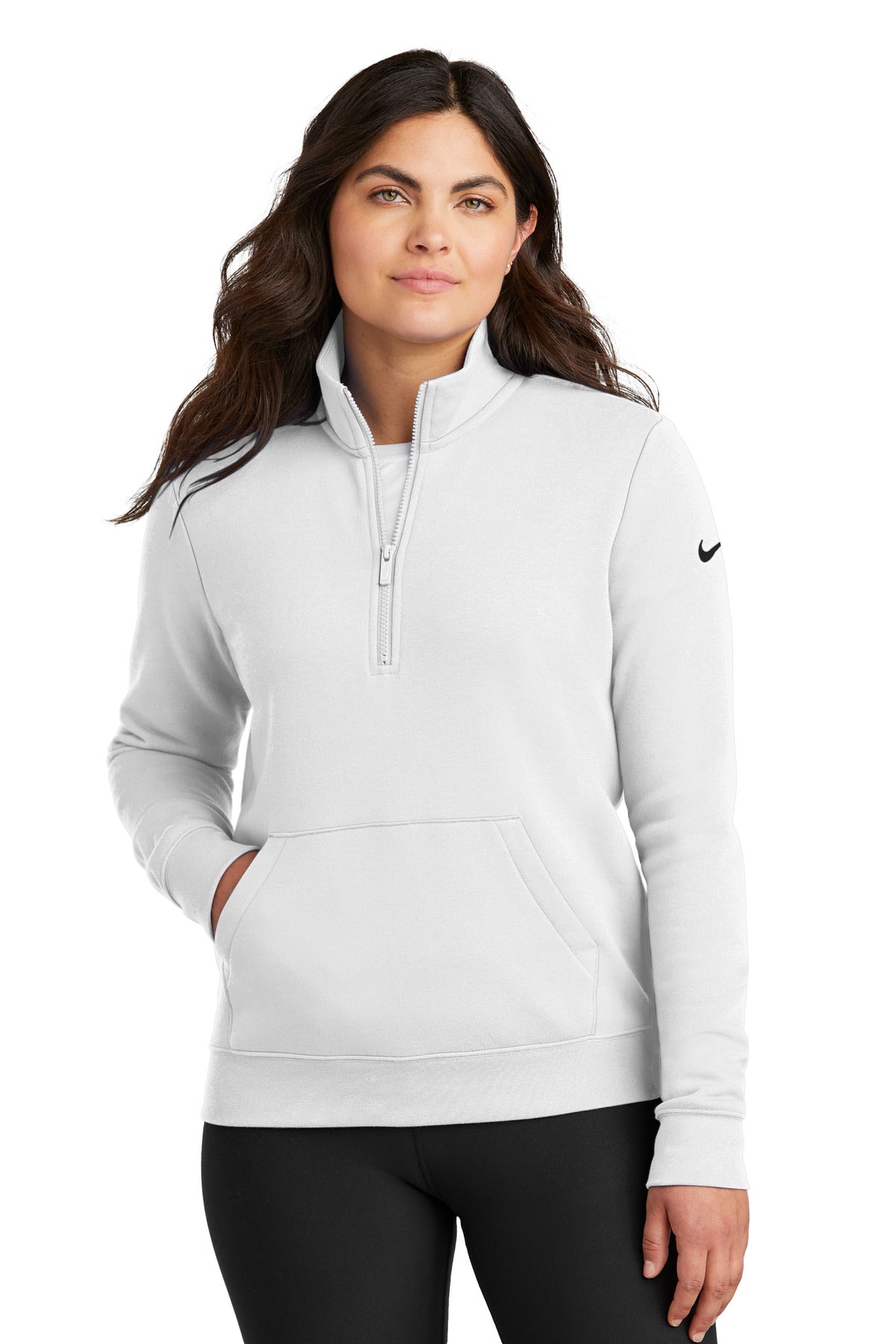 Nike Women's Club Fleece Sleeve Swoosh 1/2-Zip NKDX6720 – SanMar