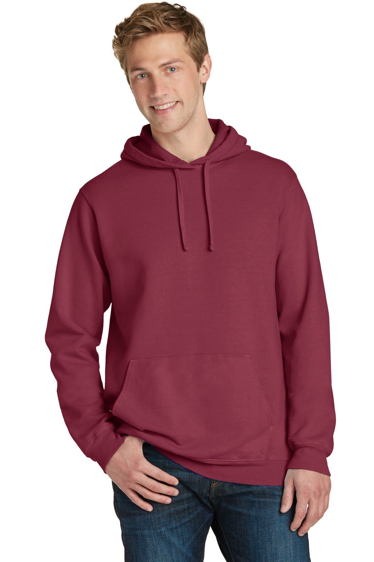 Port & Co™ Beach Wash® Garment-Dyed Pullover Hooded Sweatshirt. PC098H