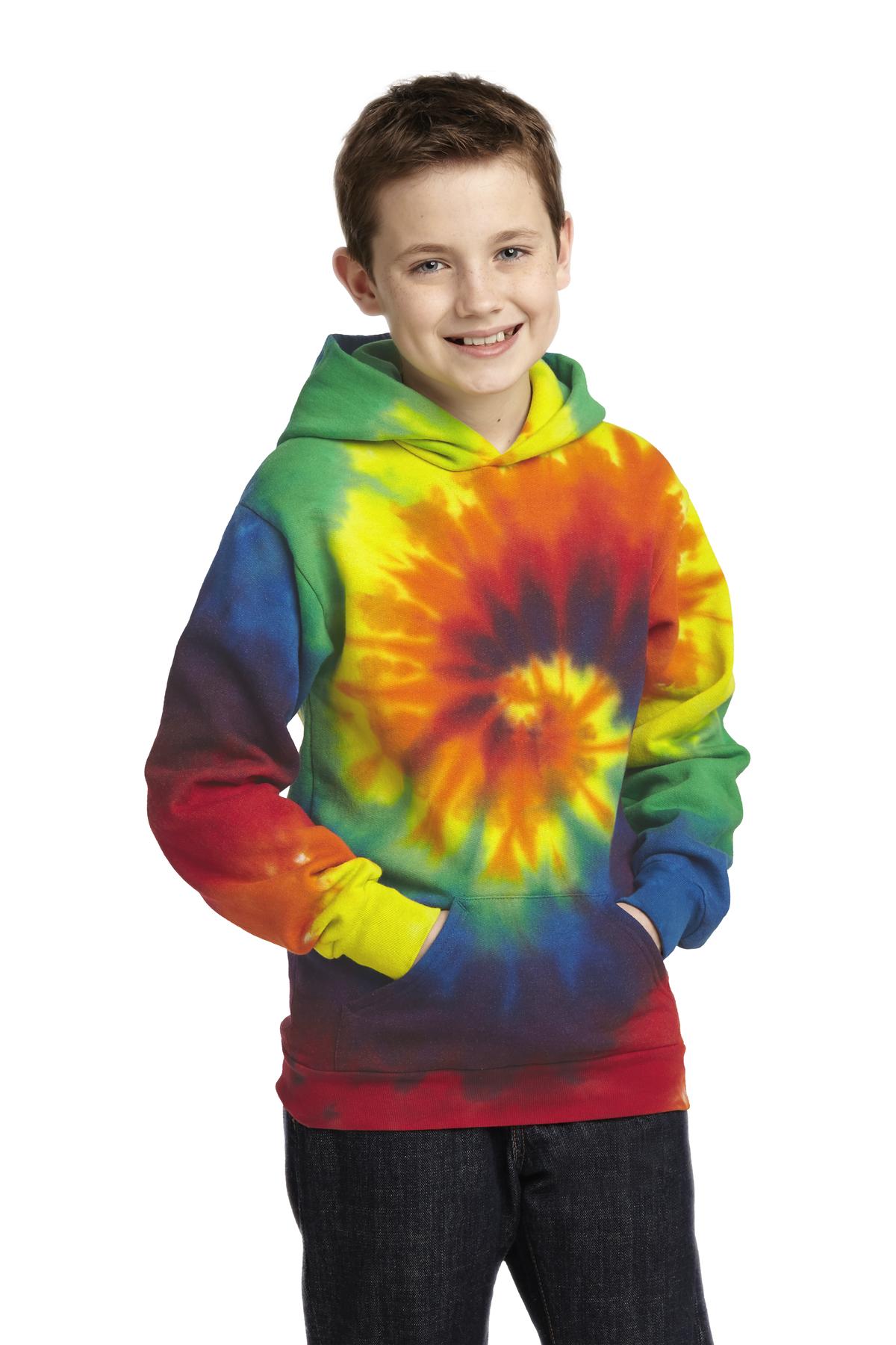 Port & Co™ Youth Tie-Dye Pullover Hooded Sweatshirt. PC146Y