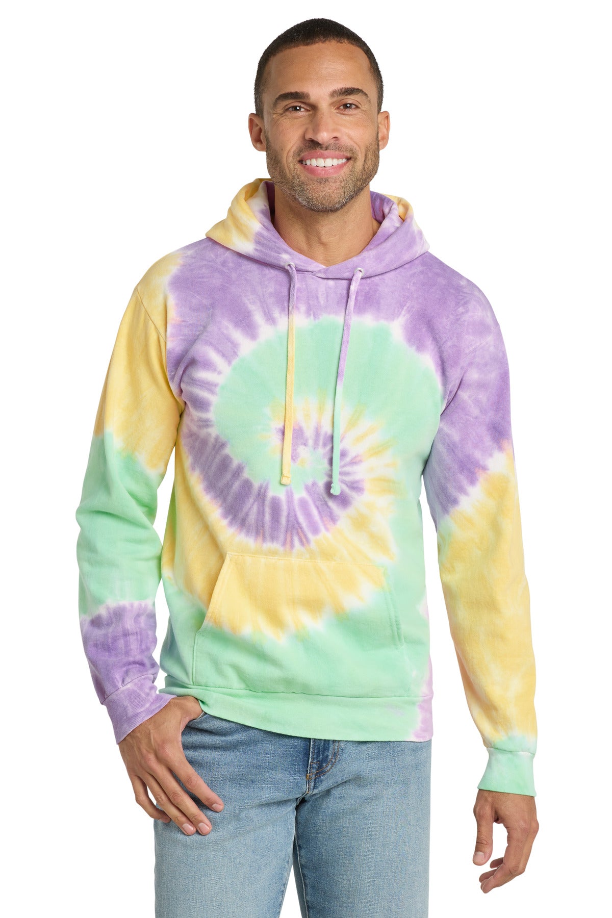 Port & Co™ Tie-Dye Pullover Hooded Sweatshirt. PC146