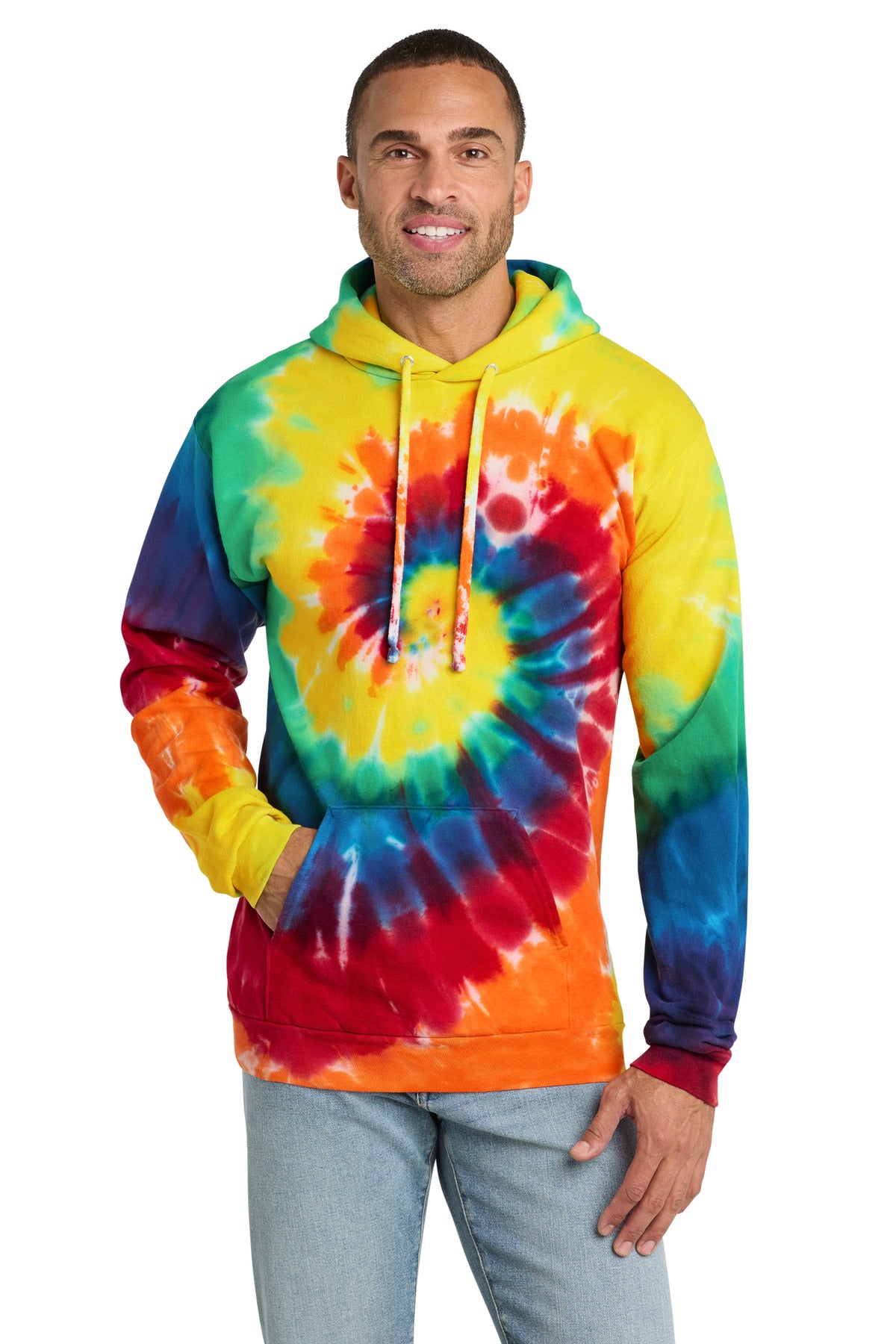 Port & Co™ Tie-Dye Pullover Hooded Sweatshirt. PC146