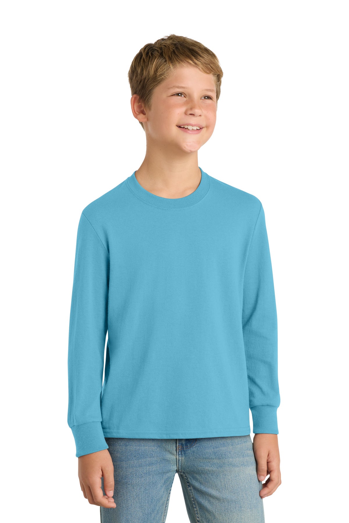 Port & Co™ Youth Long Sleeve Core Cotton Tee. PC54YLS