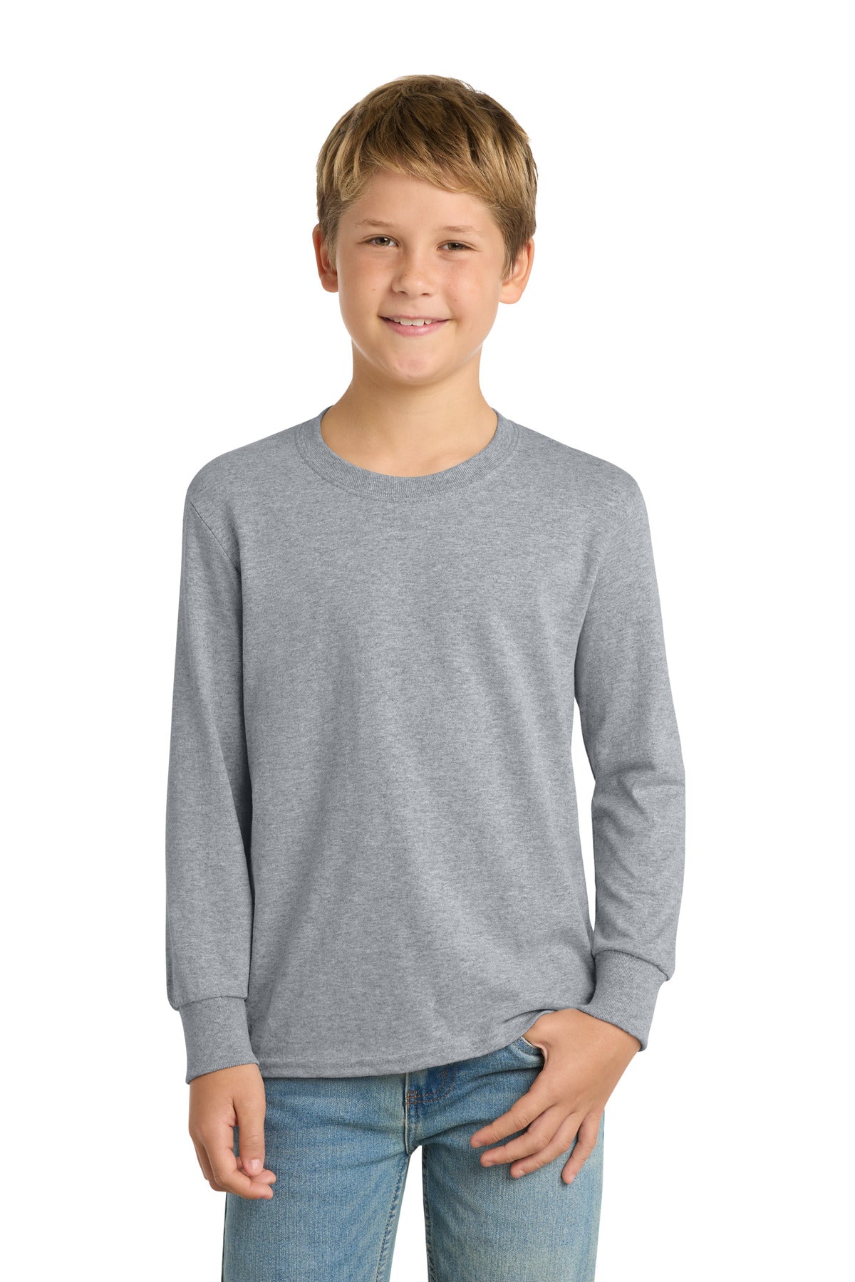 Port & Co™ Youth Long Sleeve Core Cotton Tee. PC54YLS