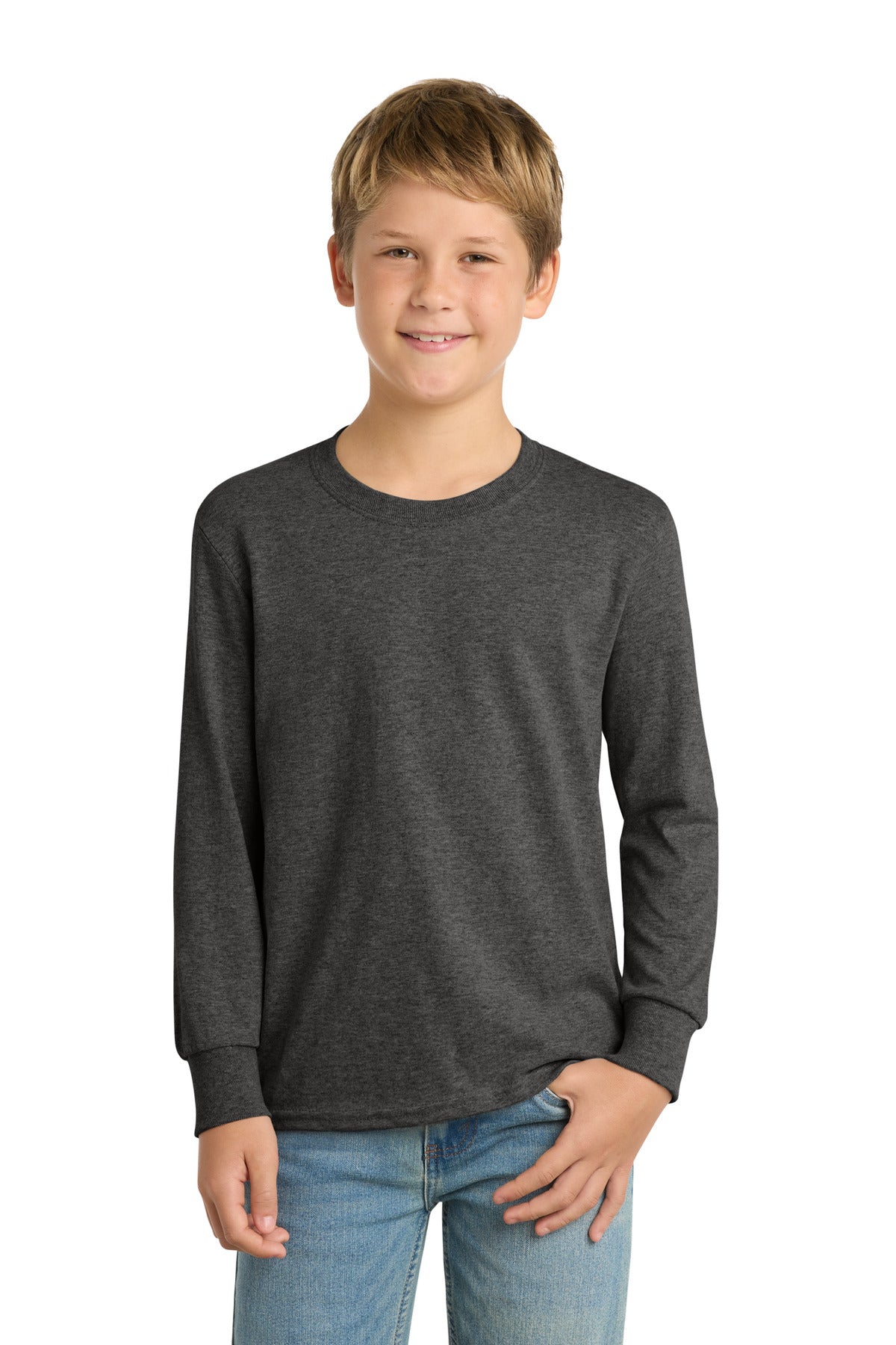 Port & Co™ Youth Long Sleeve Core Cotton Tee. PC54YLS