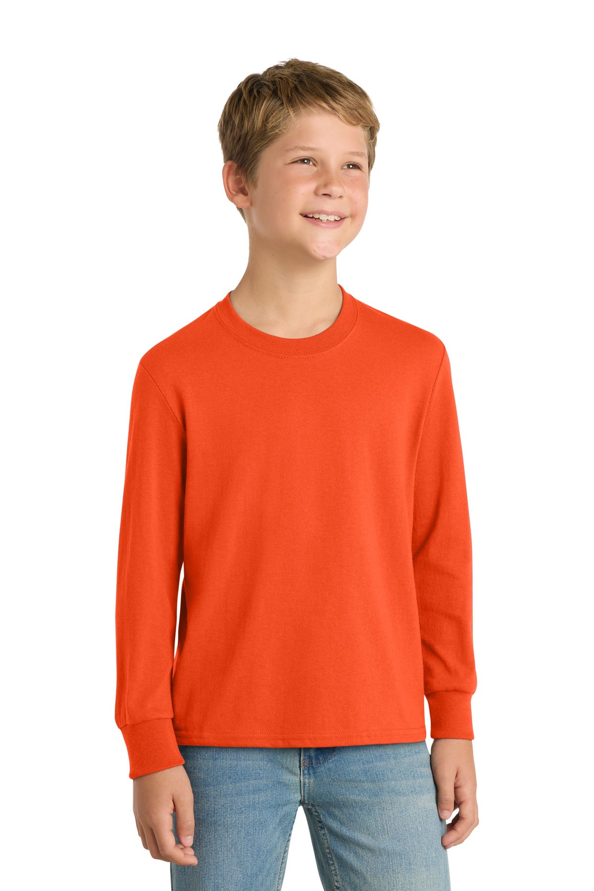 Port & Co™ Youth Long Sleeve Core Cotton Tee. PC54YLS