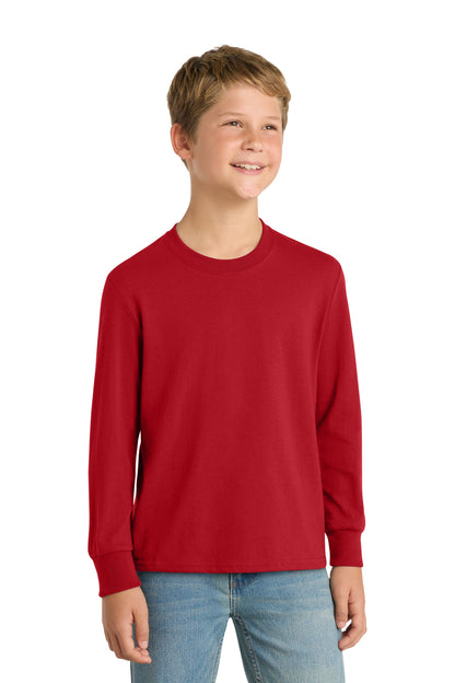 Port & Co® Youth Long Sleeve Core Cotton Tee. PC54YLS