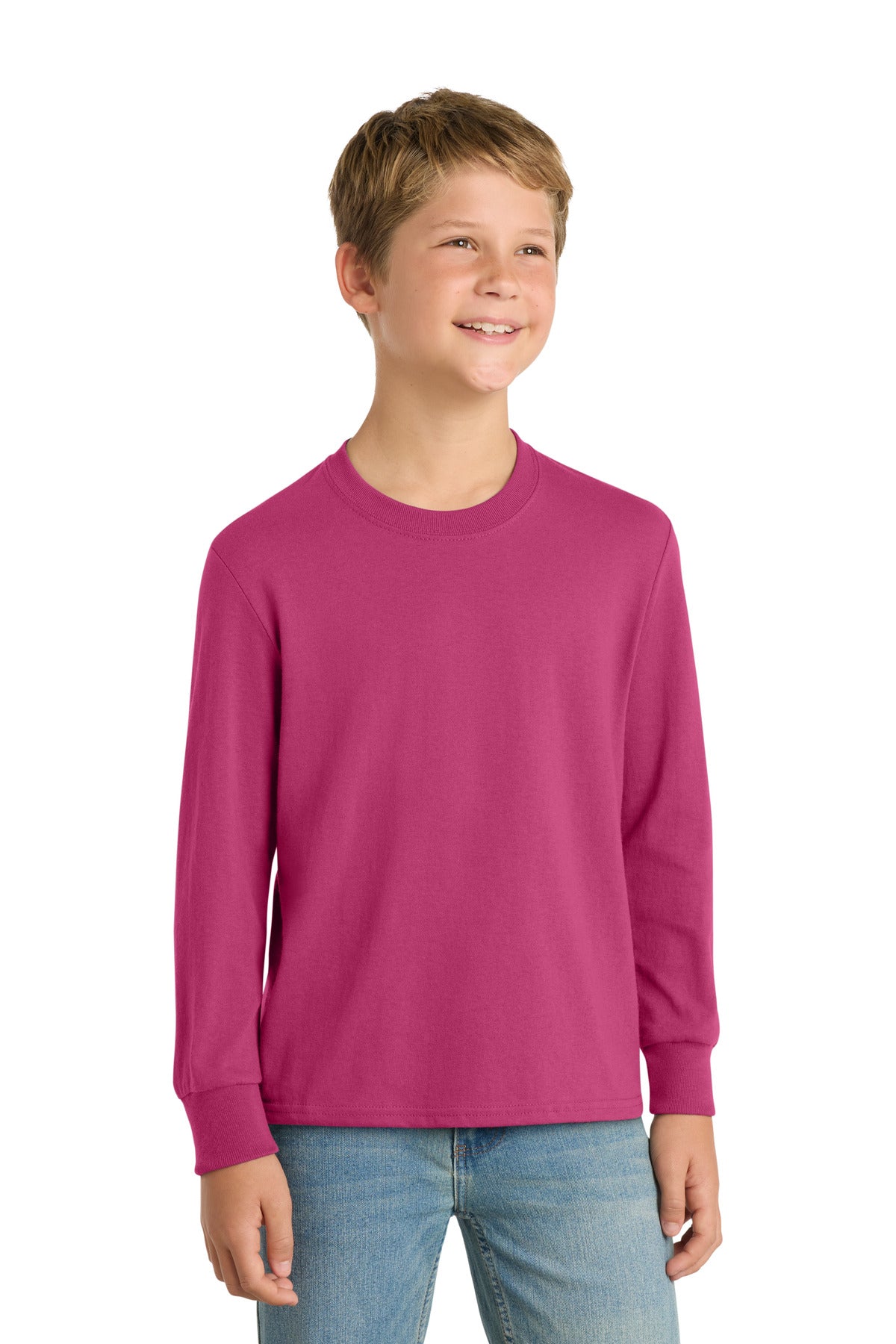 Port & Co™ Youth Long Sleeve Core Cotton Tee. PC54YLS