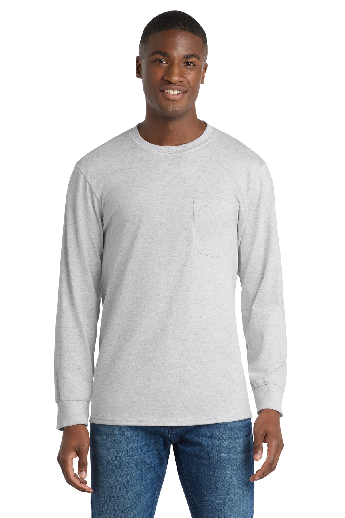 Port & Co™ Tall Long Sleeve Essential Pocket Tee. PC61LSPT