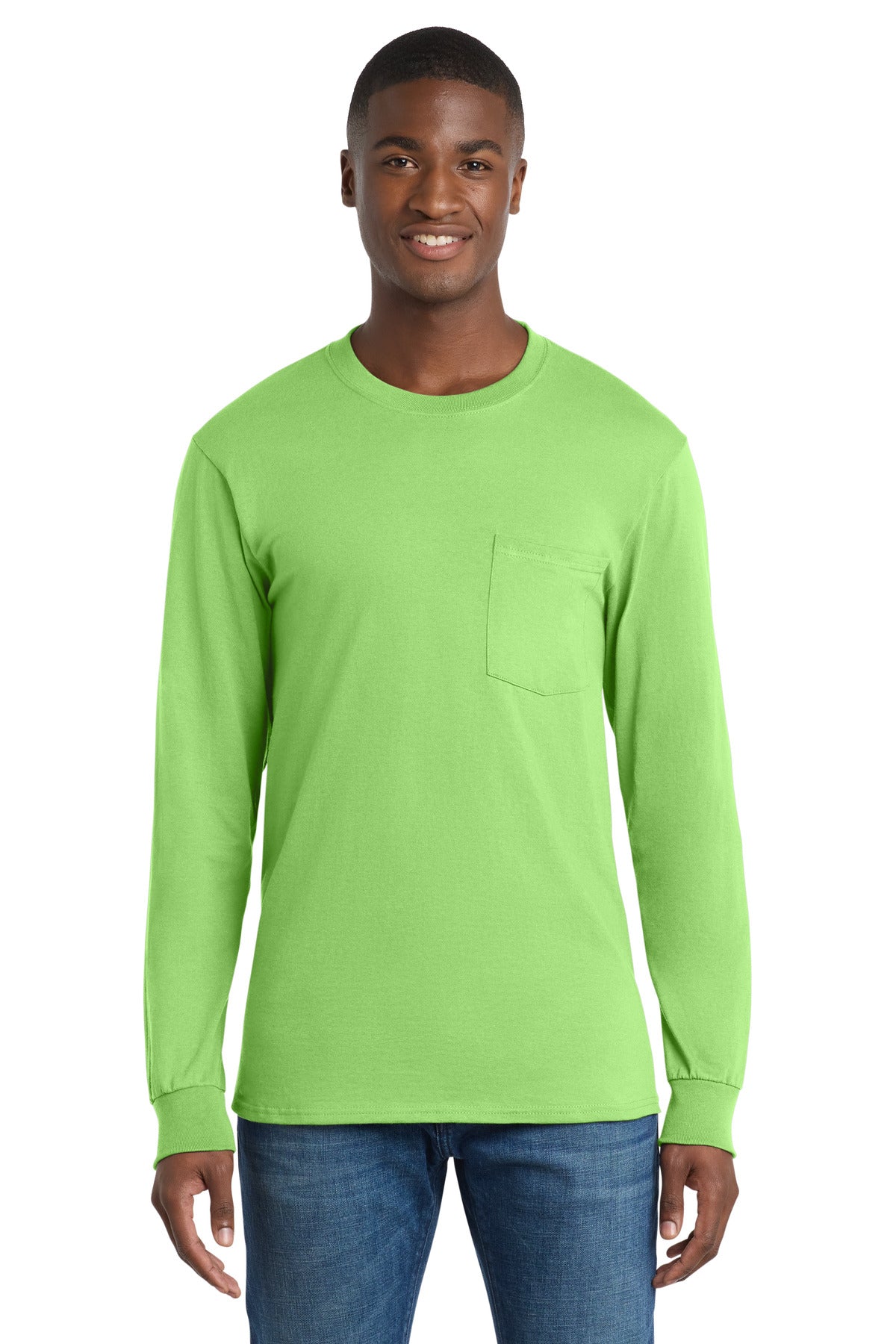 Port & Co™ Tall Long Sleeve Essential Pocket Tee. PC61LSPT